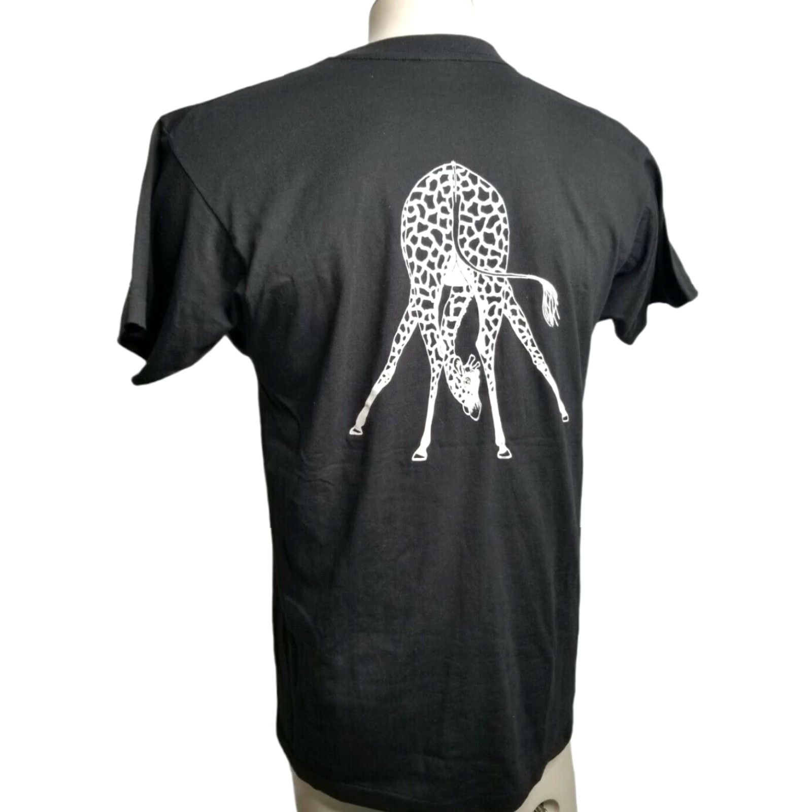 Vintage VINTAGE 80s Screen Stars Africa Giraffe Graphic T Shirt Black Mens Large Size US L / EU 52-54 / 3 - 2 Thumbnail