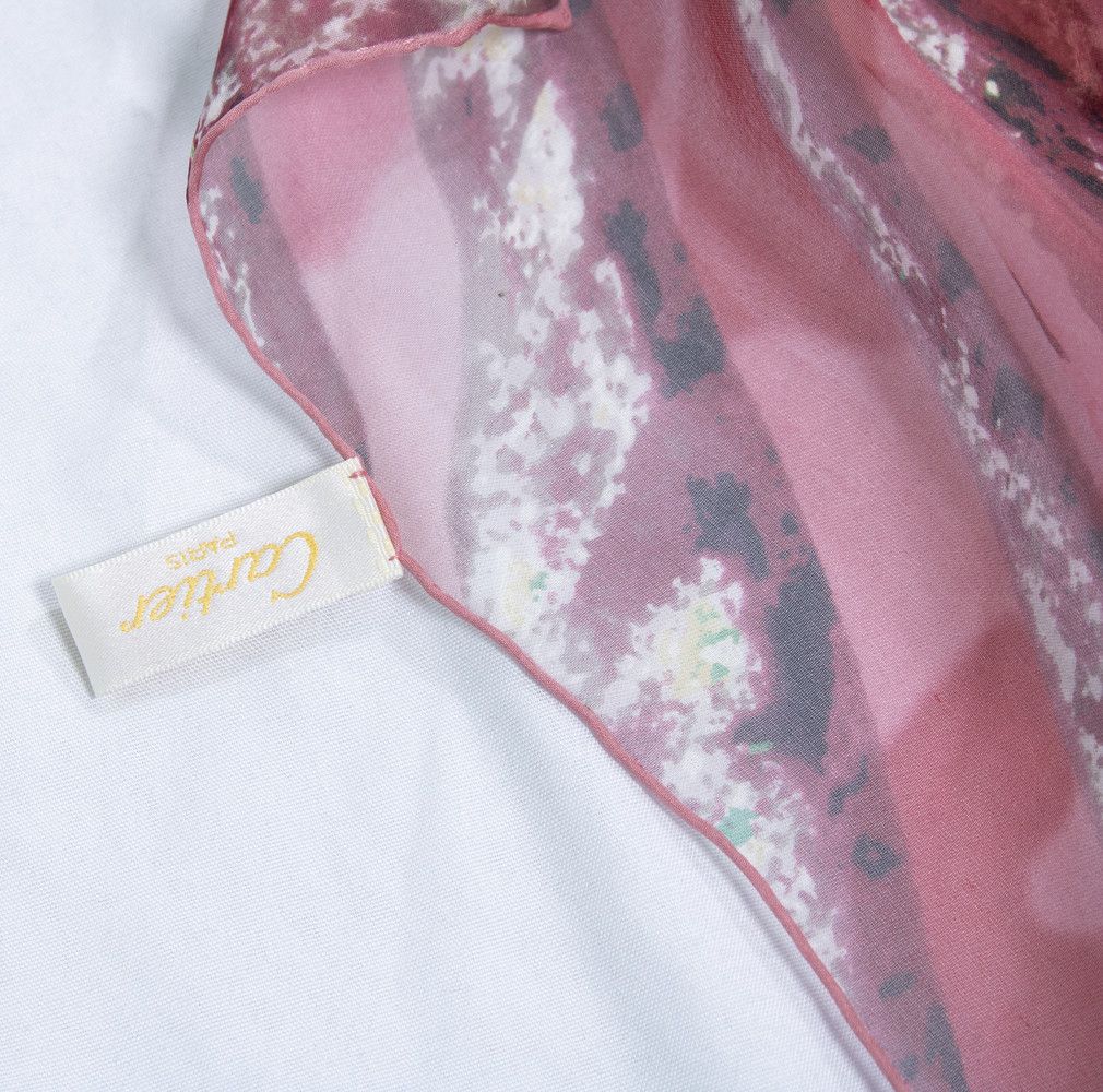 Cartier Cartier, diamond and jaguar printed scarf in pink Size ONE SIZE - 5 Thumbnail