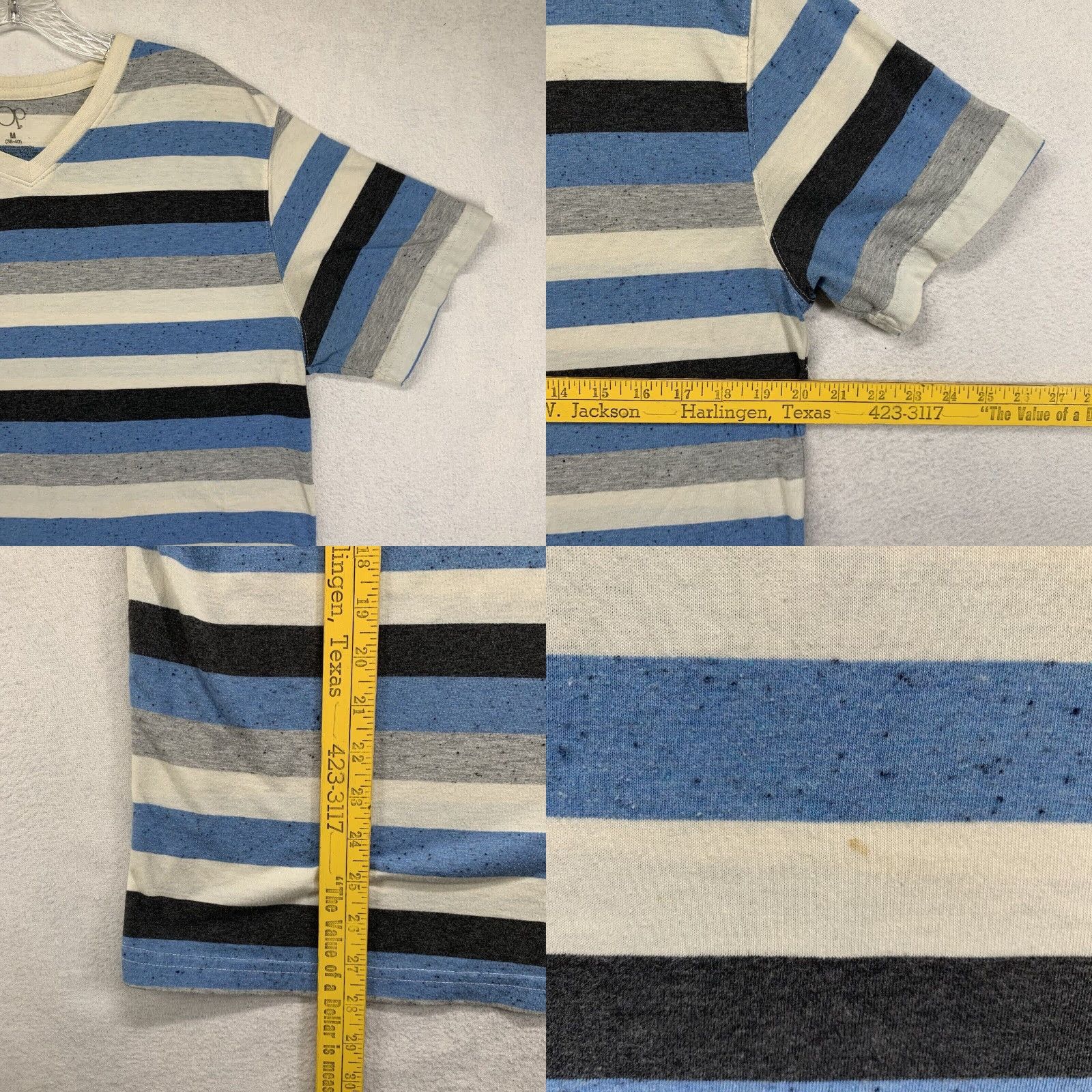 Ocean Pacific VINTAGE Ocean Pacific T-Shirt Men’s Small Short Sleeve Cotton Blend Striped V-Neck Surfer Style The Ramones Men Size US S / EU 44-46 / 1 - 8 Thumbnail