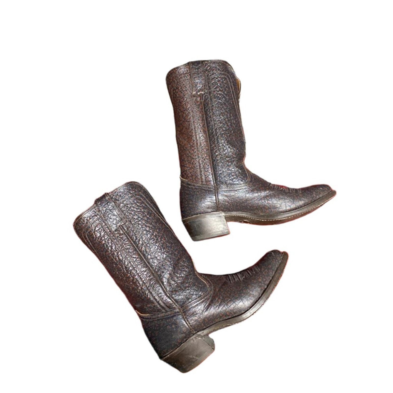 Wrangler Vintage Western Brown Leather Cowboy Boots Wrangler USA 10EE Size US 10 / EU 43 - 3 Thumbnail