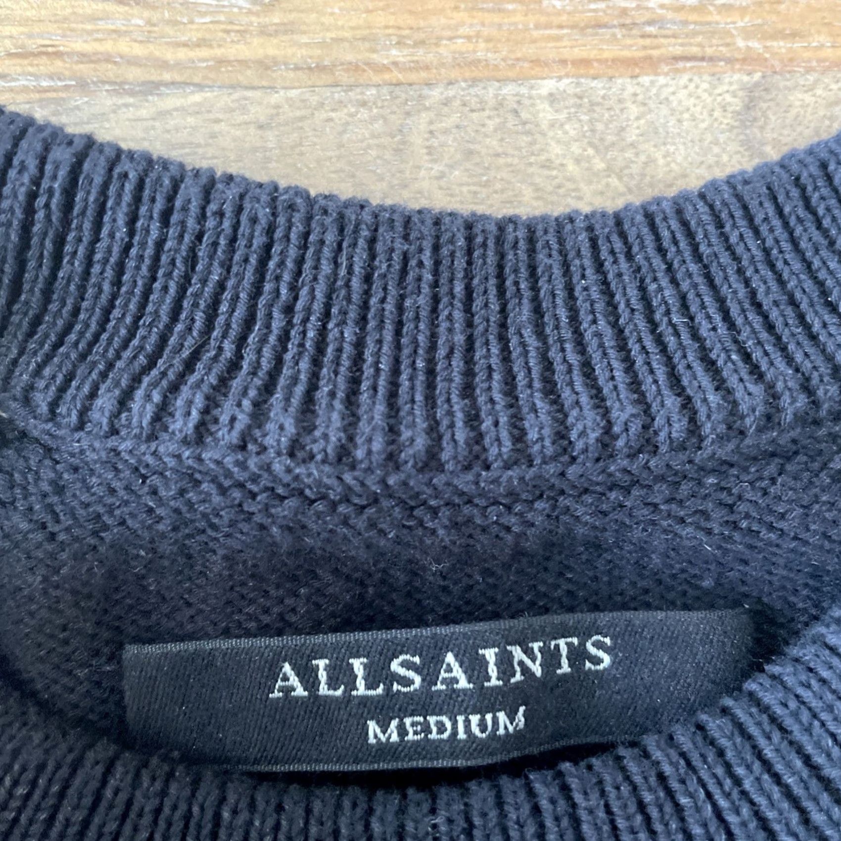 Allsaints AllSaints Black Lanta Jumper Sweater Women M Crew Neck Raglan Long Sleeve Knit Cotton Pullover Casual Modern Bohemian City Size M / US 6-8 / IT 42-44 - 3 Thumbnail