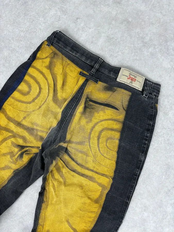 Jean Paul Gaultier 2000s Jean Paul Gaultier Black Yellow Trompe LOeil Jeans Size US 30 / EU 46 - 7 Thumbnail