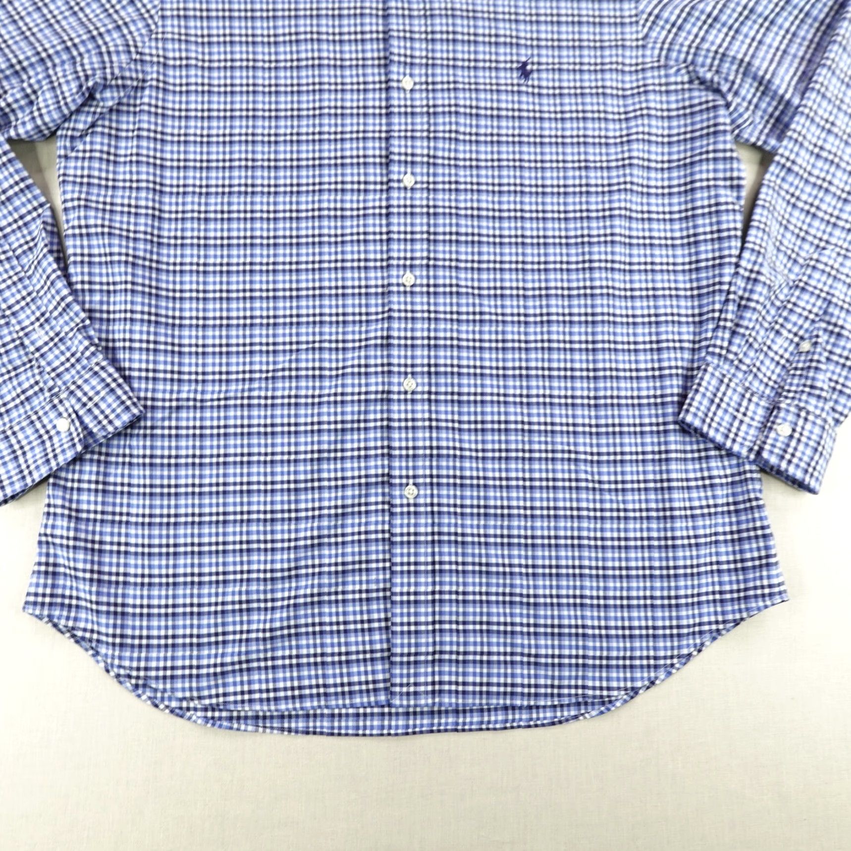 Ralph Lauren VINTAGE Ralph Lauren Shirt Mens XL Blue Gingham Plaid Classic Fit Button-Up Size US XL / EU 56 / 4 - 4 Thumbnail