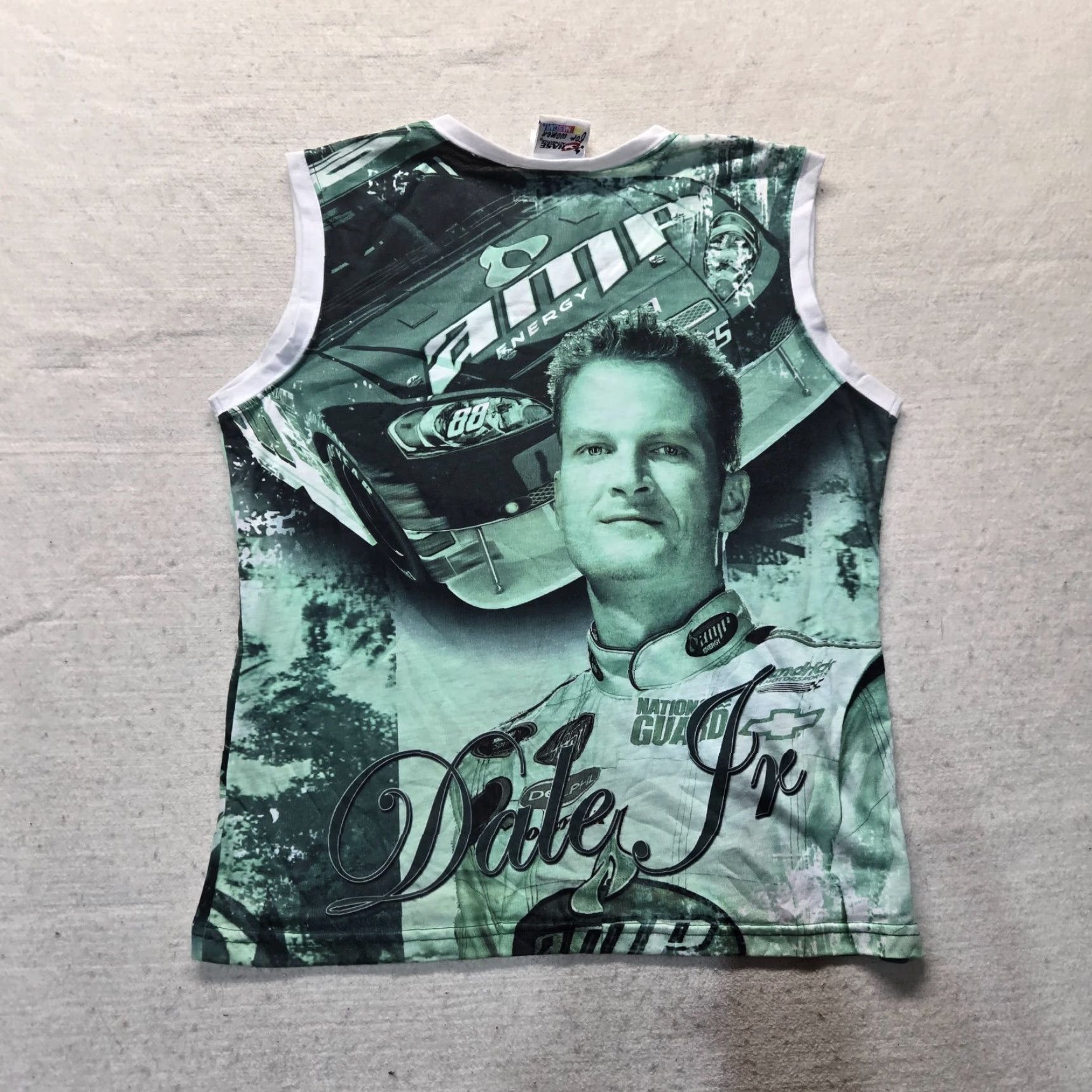 Vintage VINTAGE Dale Earnhardt Jr Shirt Tank Top Adult Large Green All Over Print Racing 90s Mens Size L / US 10 / IT 46 - 8 Thumbnail