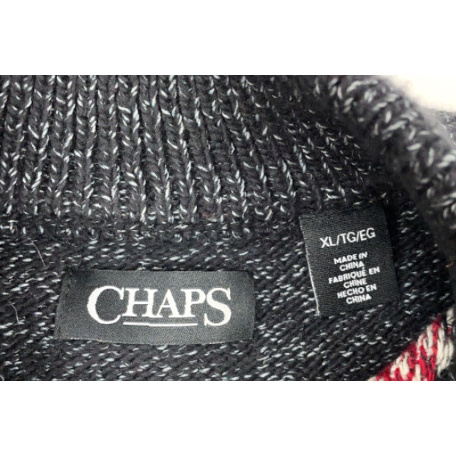 Chaps Ski Lodge Marled Gray Fair Isle High Neck Sweater Adult XL Geometric Chaps Mens Knit Henley 90s Ski Casual Heavyweight Size US XL / EU 56 / 4 - 5 Thumbnail