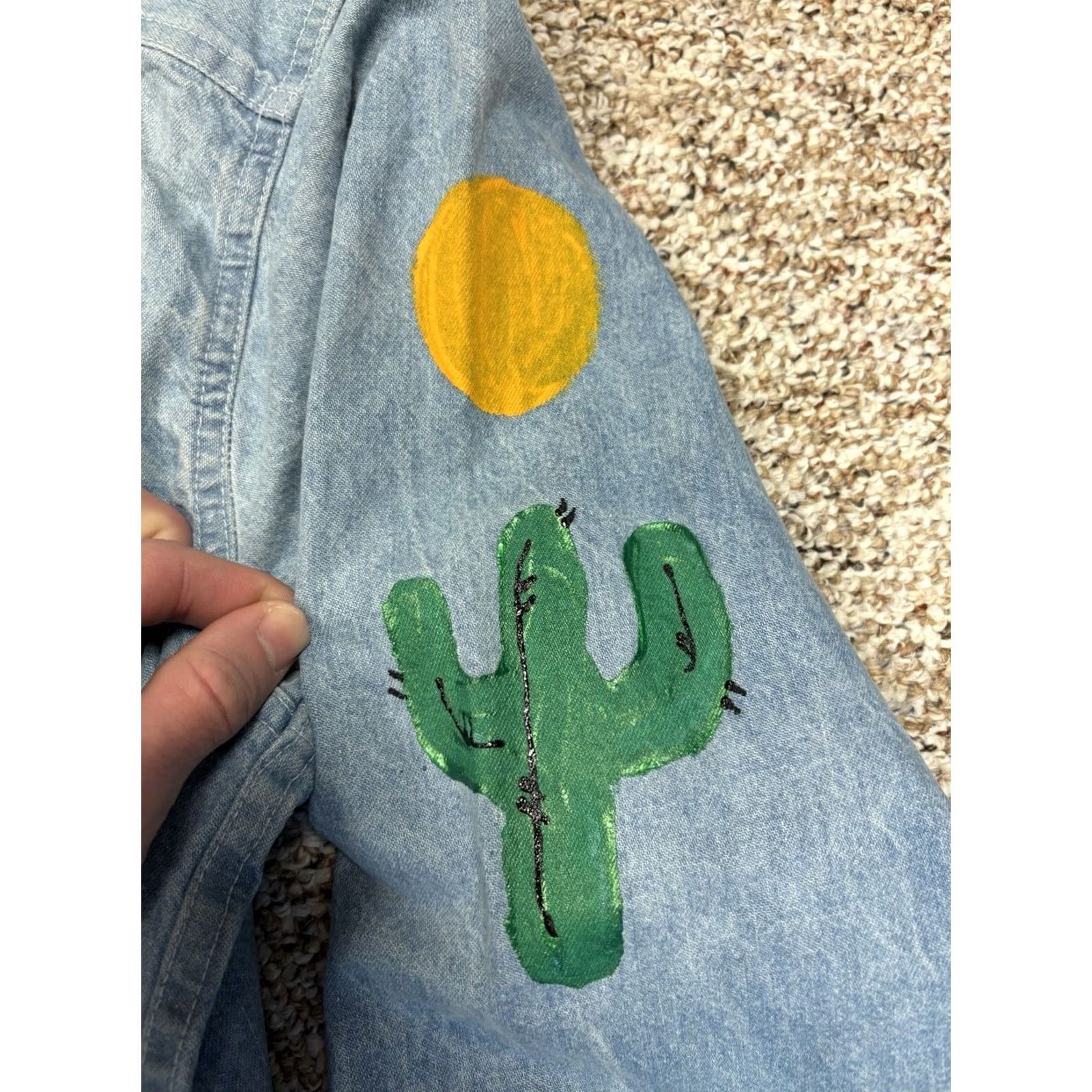 Vintage VINTAGE Bear Back Denim Jacket Shirt? Size US L / EU 52-54 / 3 - 6 Thumbnail