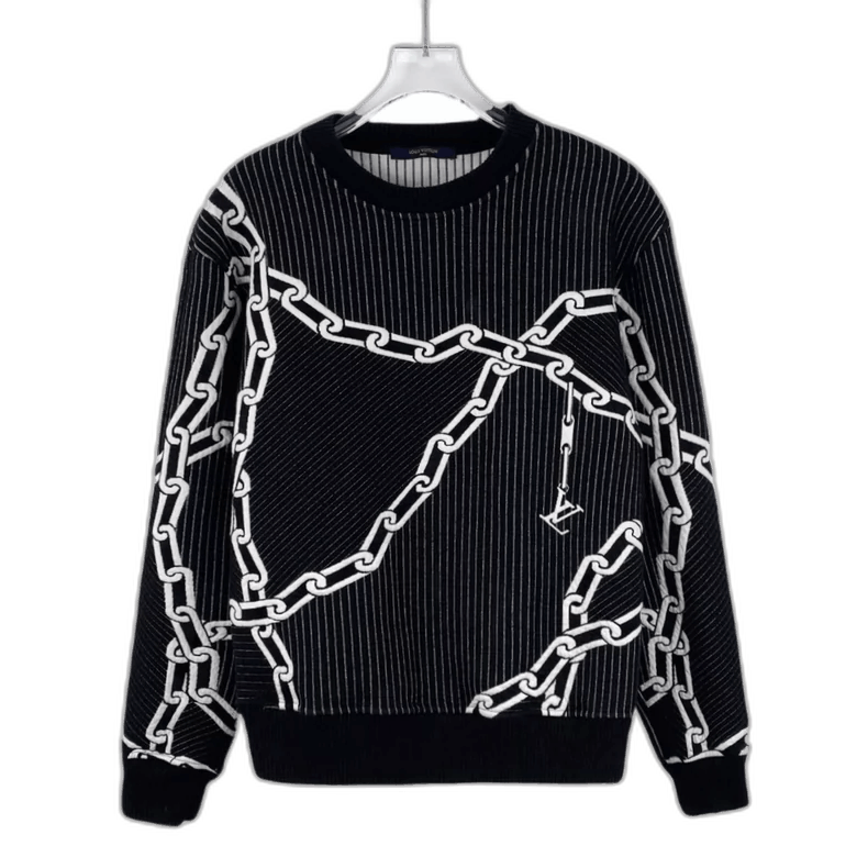 Louis Vuitton Louis Vuitton Black Chain Knit Sweater Size S / US 4 / IT 40 - 1 Thumbnail