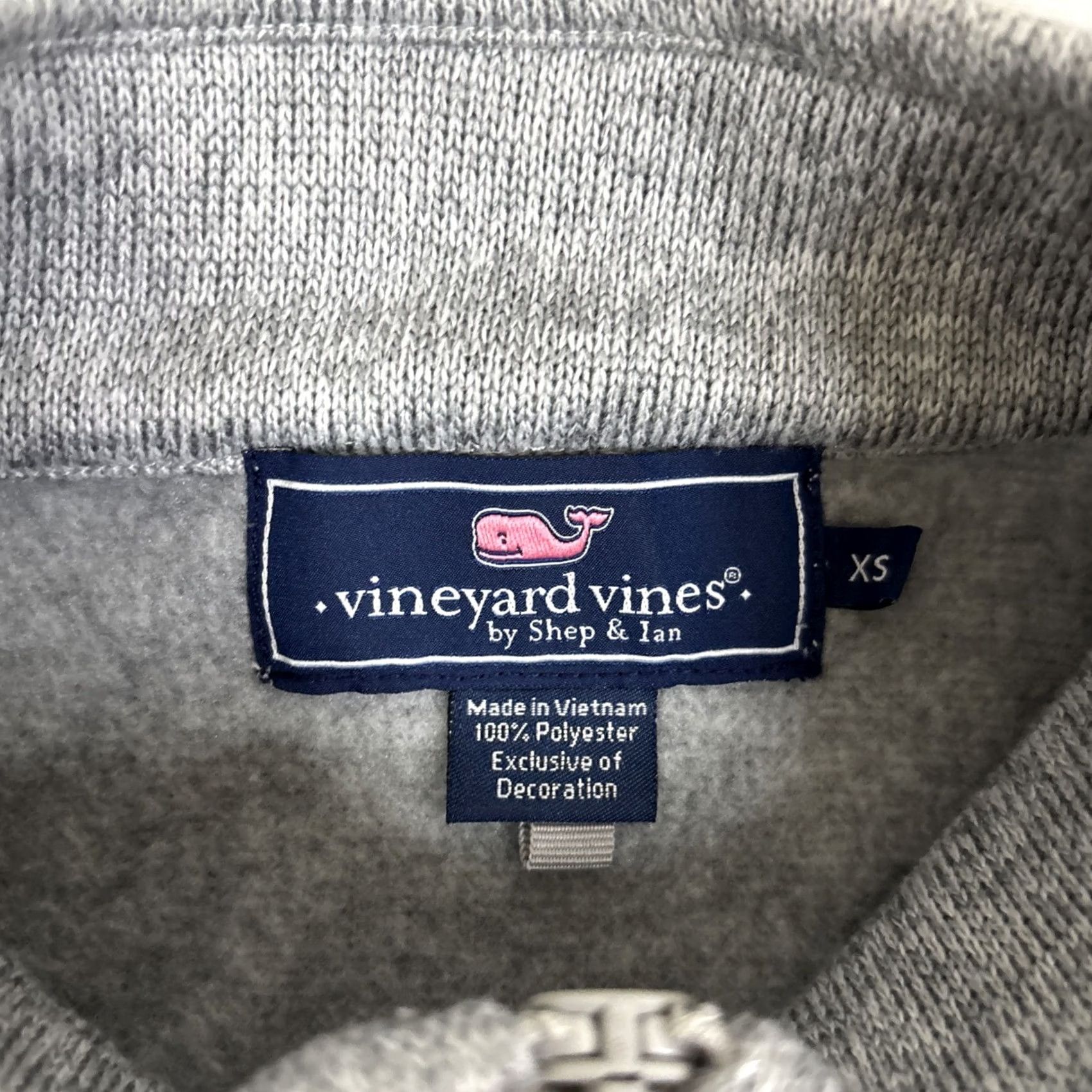Vineyard Vines Vineyard Vines Vest Unisex XS Gray Fleece Full Zip Performance Preppy Whale Vest, Gray, XS, Full Zip, Pockets, Lightweight, Regular, Women Size XS / US 0-2 / IT 36-38 - 3 Thumbnail