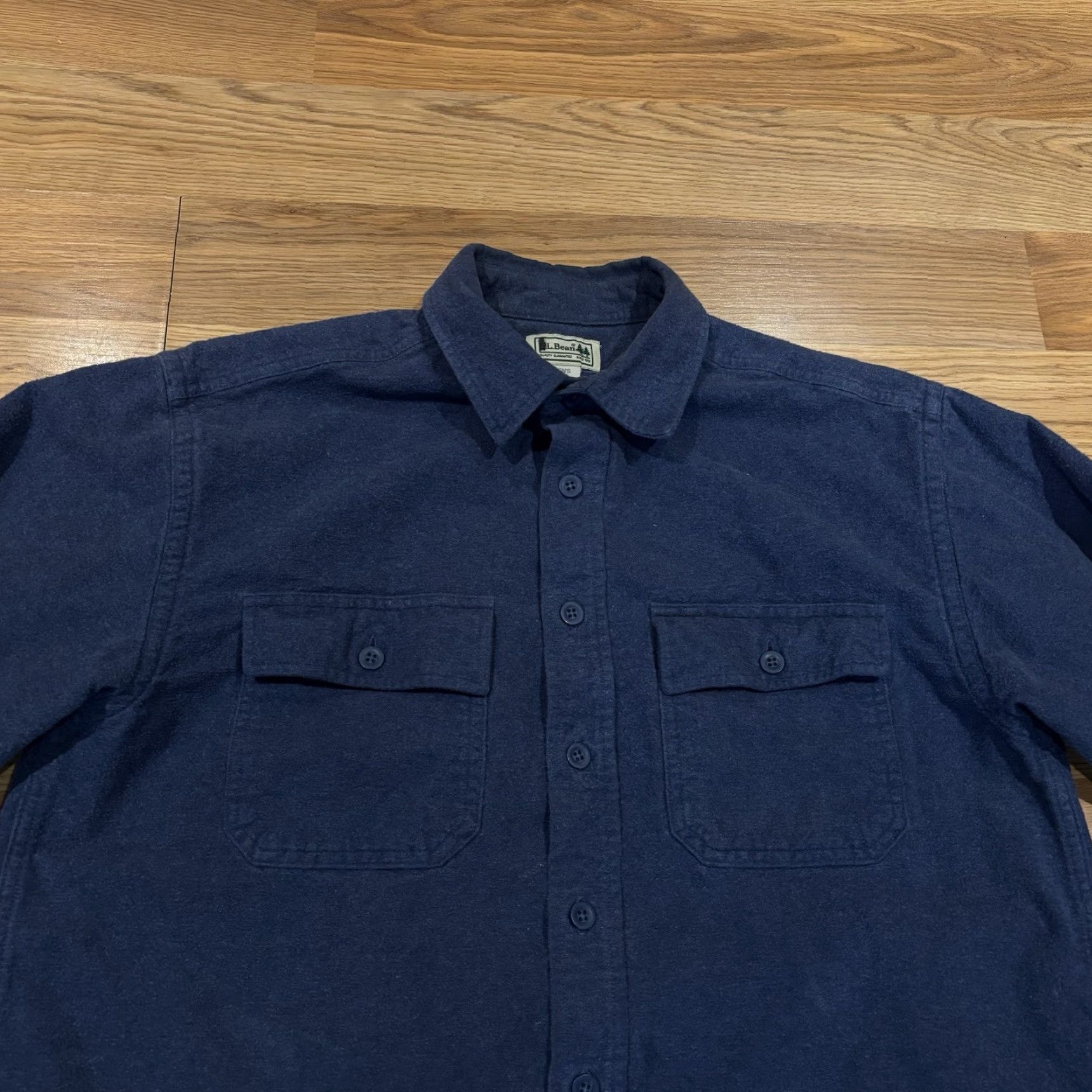 Vintage VINTAGE LL Bean Blue Chamois Shirt Heavy Flannel Outdoors Hunting Mens Medium Size US M / EU 48-50 / 2 - 6 Thumbnail