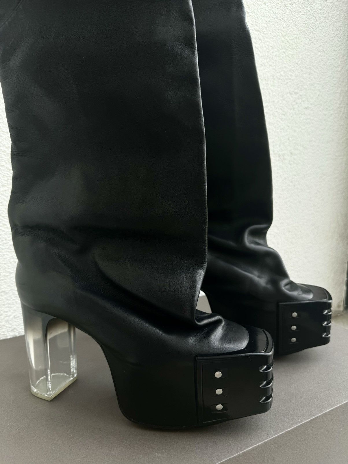 Rick Owens NEW ♟️ SAMPLE GRILL FLARED KISS GRADIENT LUXOR BOOTS Size US 11 / EU 44 - 9 Thumbnail