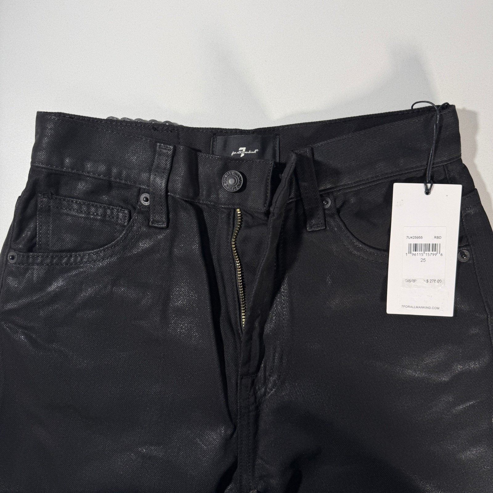 7 For All Mankind 7 For All Mankind Ankle Bow Tie Coated Pants US Size 2 Size 25" / US 0 / IT 36 - 4 Thumbnail