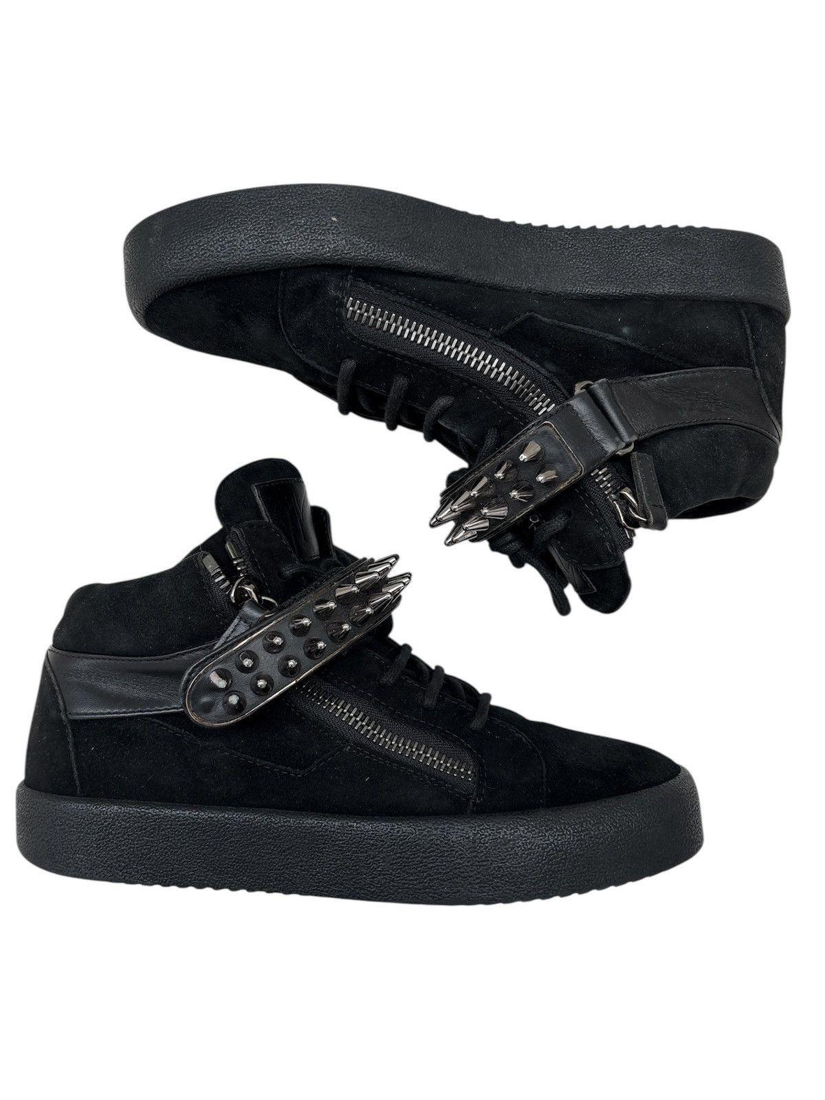 Giuseppe Zanotti Gunmetal Spike Studded Sneakers Size US 8 / EU 41 - 2 Thumbnail