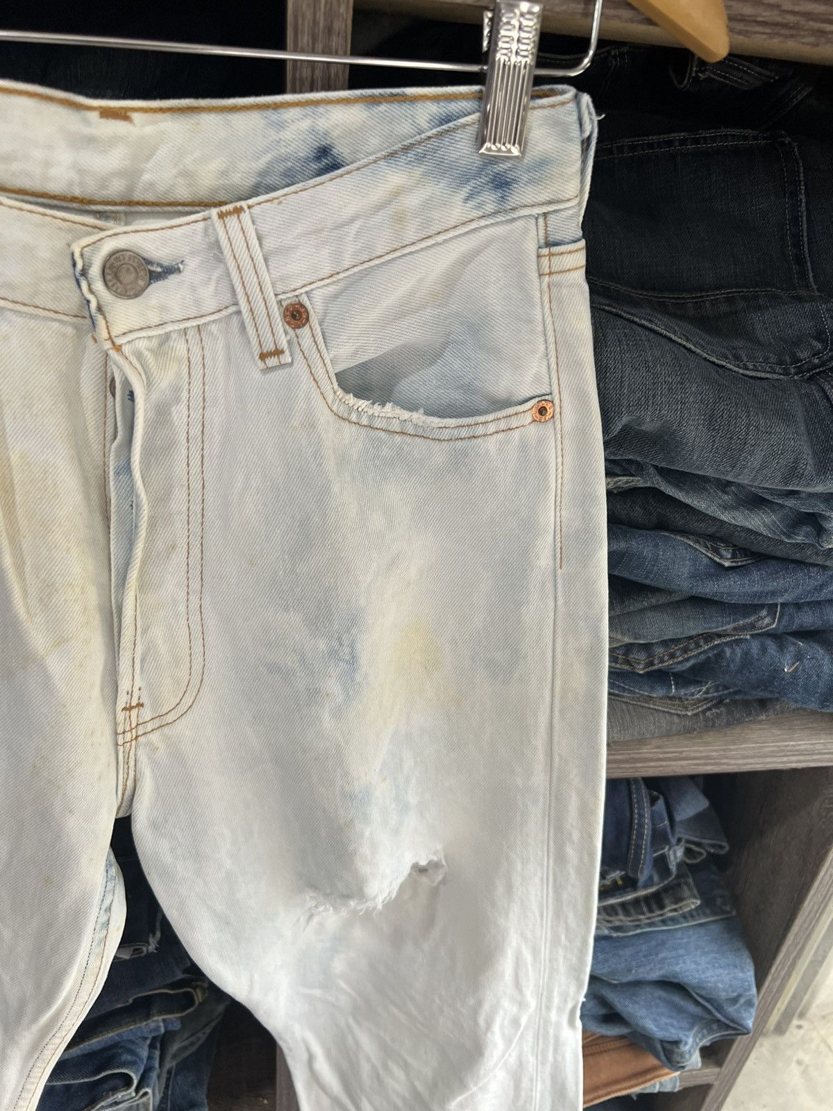 Levi's 🔥Vintage Levis 6501 Distressed Denim Size 28" / US 6 / IT 42 - 8 Thumbnail
