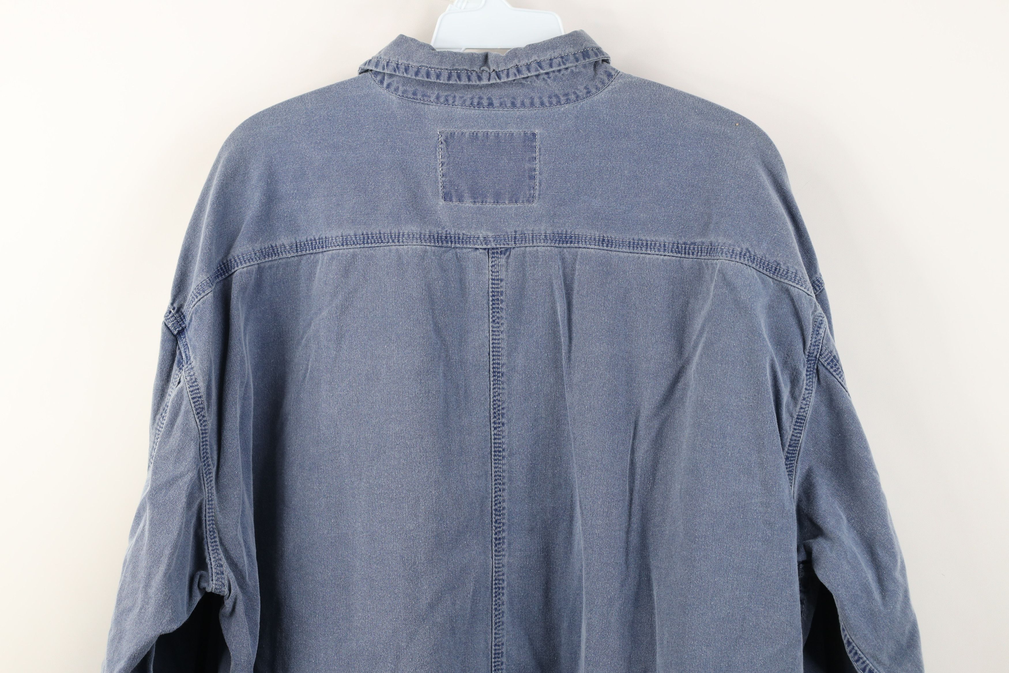 Levi's Vintage 90s Levis Stonewash Baggy Collared Button Shirt Blue Size US L / EU 52-54 / 3 - 13 Thumbnail