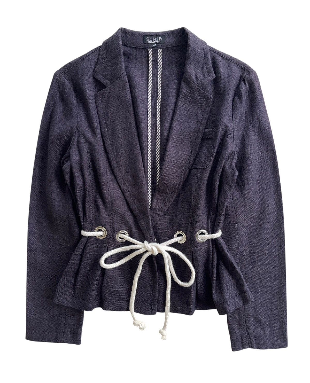 Sonia Rykiel Sonia Rykiel Rope Tie Jacket Navy Blue Size S / US 4 / IT 40 - 1 Thumbnail