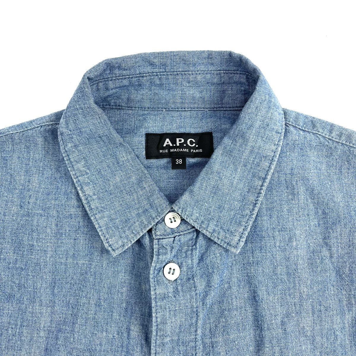 A.P.C. Vintage A.P.C Paris Chambray Denim Shirt Designer Size US S / EU 44-46 / 1 - 3 Thumbnail