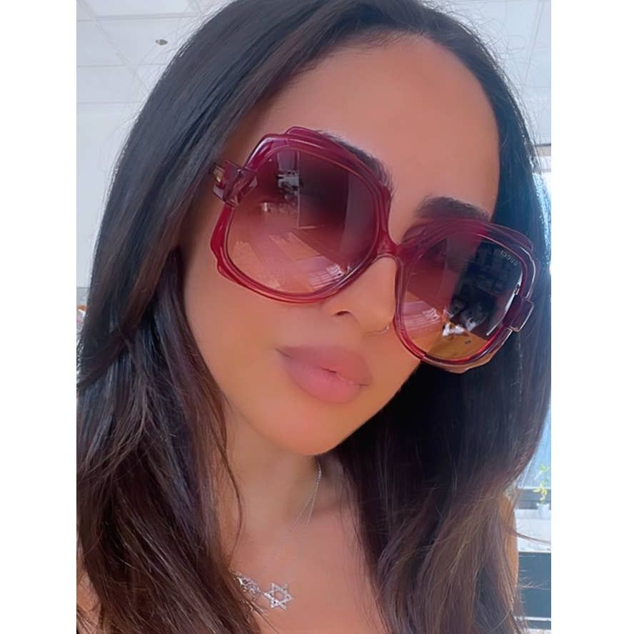 image of New Gucci Gg1431S Bright Pink Oversized Sunglasses, Women's