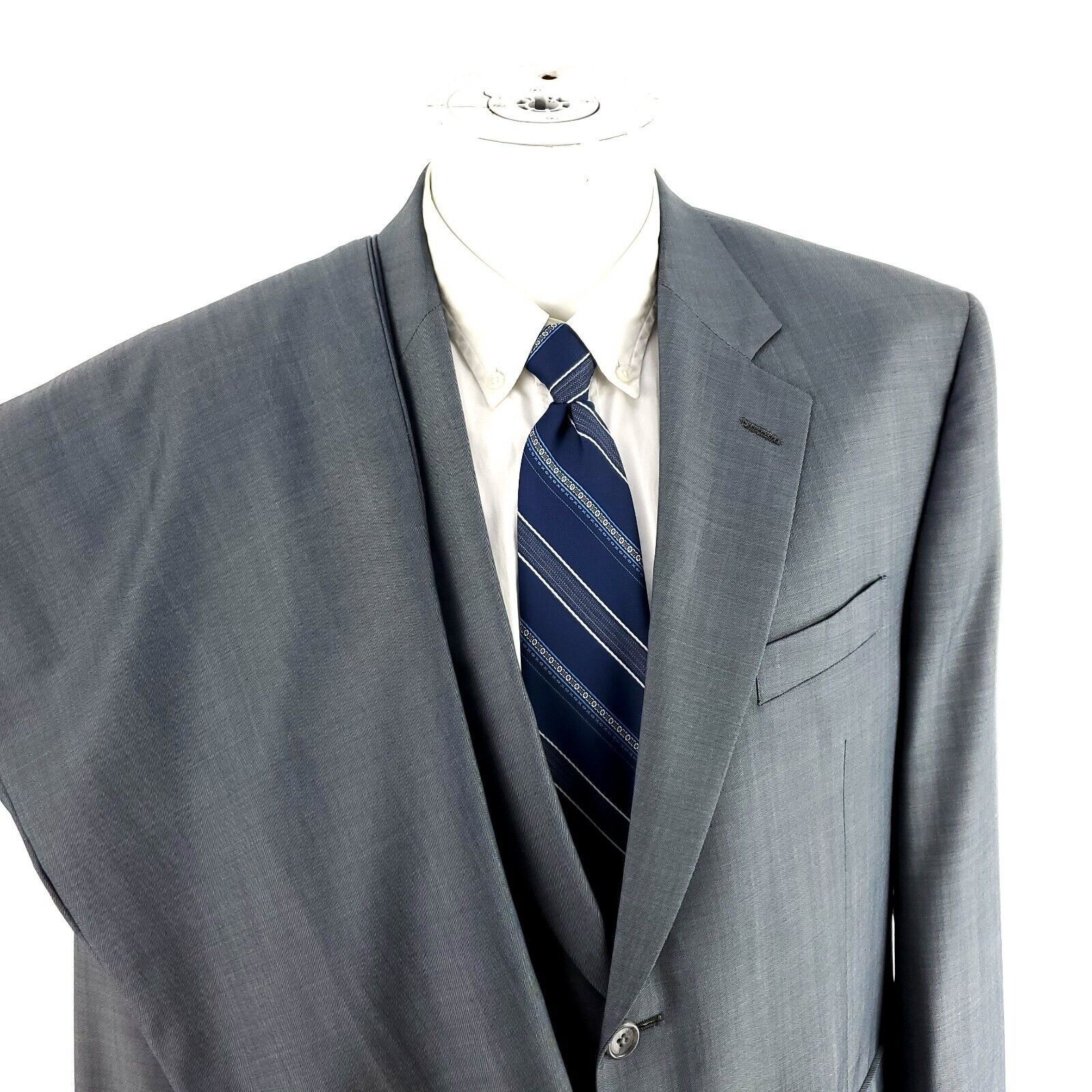 Joseph Abboud Joseph Abboud Wool 2 Button 2 Piece Suit 42R Blue Birdseye 3 Size 42R - 1 Thumbnail