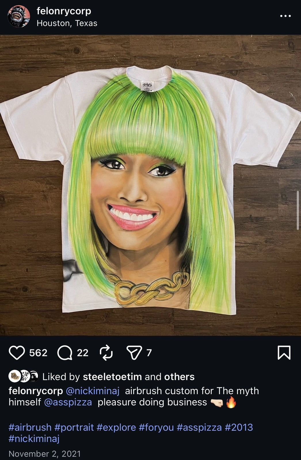 Other FelonyCorp Nicki-Minaj Airbrush Shirt Size US L / EU 52-54 / 3 - 6 Thumbnail