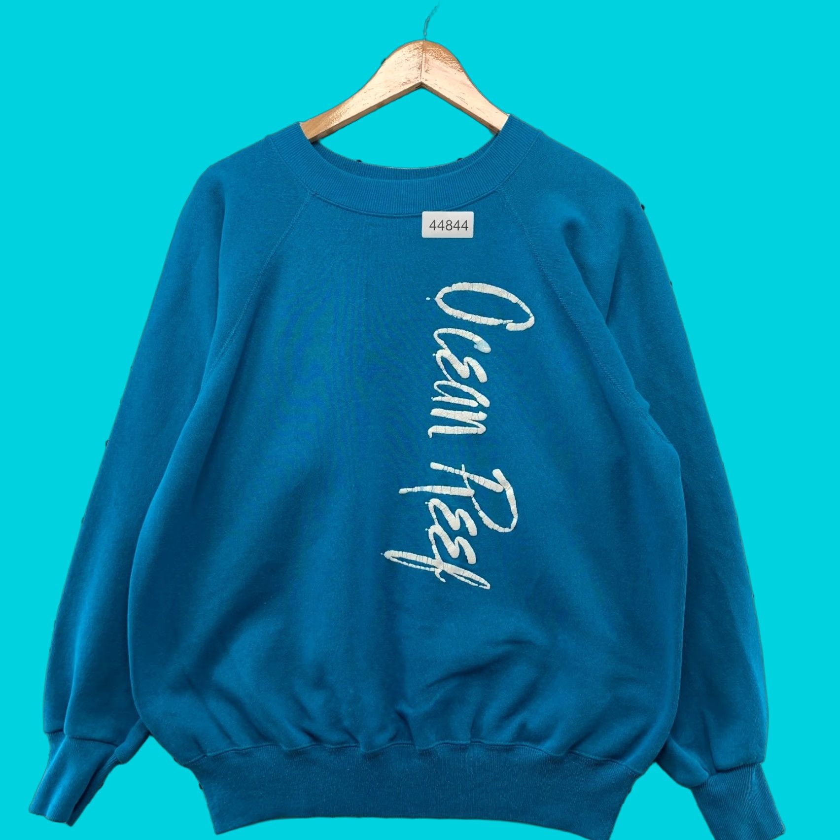REEF VINTAGE Ocean Reef Sweatshirt Mens Medium Blue Crewneck Fleece USA Surf 80s 90s Beach Size US M / EU 48-50 / 2 - 1 Thumbnail