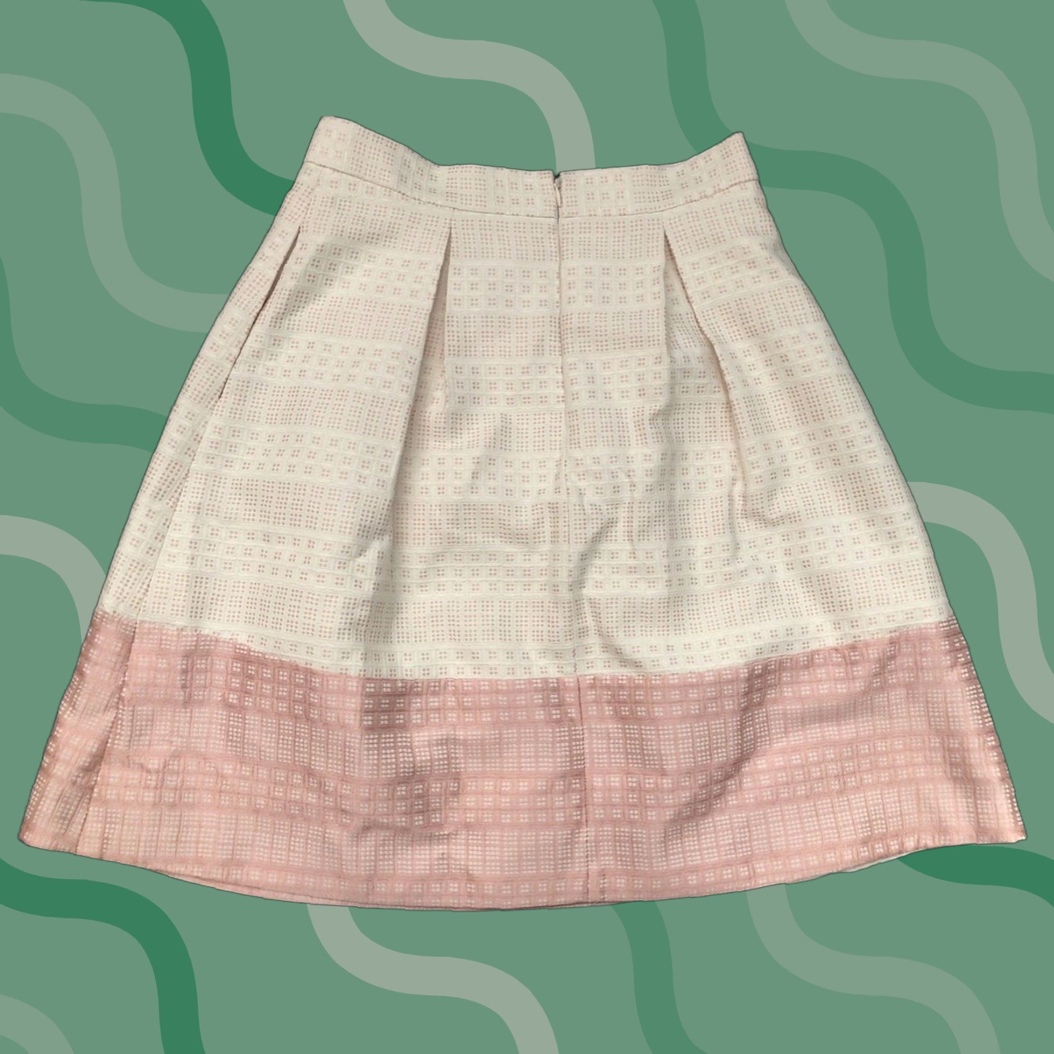 Vintage NWT Antonio Melani Skirt Women Knee Length White Pink Size 4 Polyester Cotton Dressy Casual Party/Work Womens Size 27" / US 4 / IT 40 - 1 Thumbnail