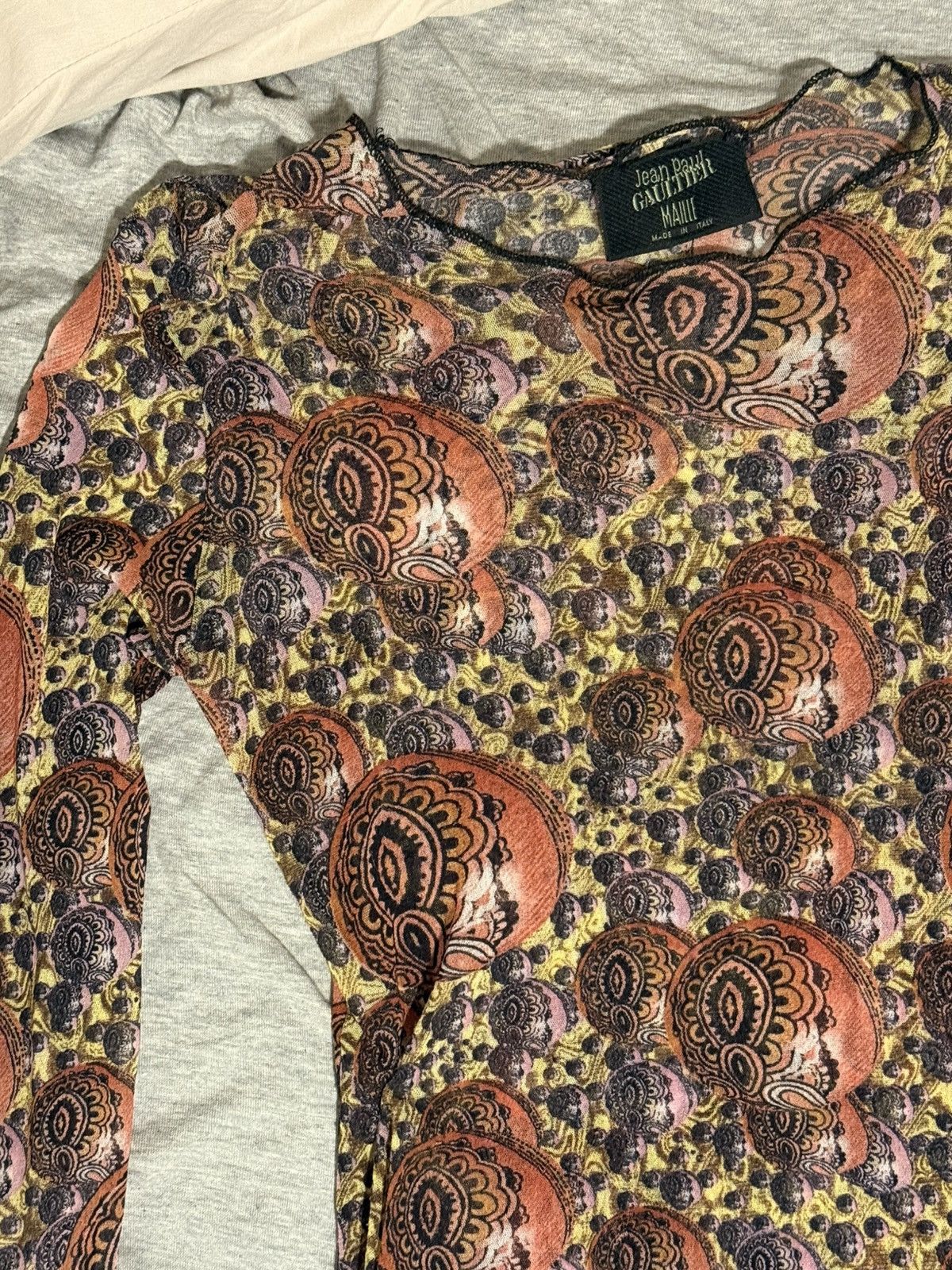 Jean Paul Gaultier JPG Kaleidoscope Print Long Sleeve Mesh Top Size S / US 4 / IT 40 - 4 Thumbnail