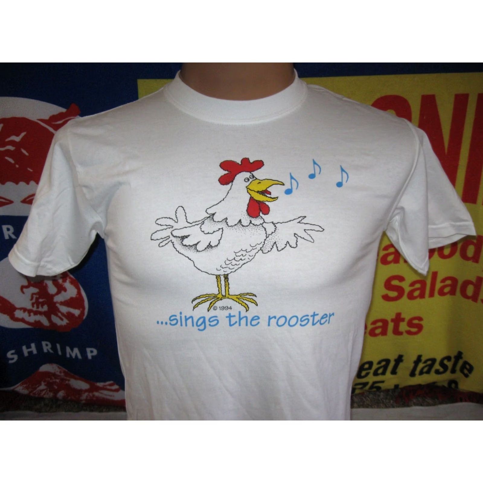 Gildan DECOLORES Sings the Rooster Shirt Men's Small vtg T RELIGIOUS CHRISTIAN 1994 Size US S / EU 44-46 / 1 - 2 Thumbnail