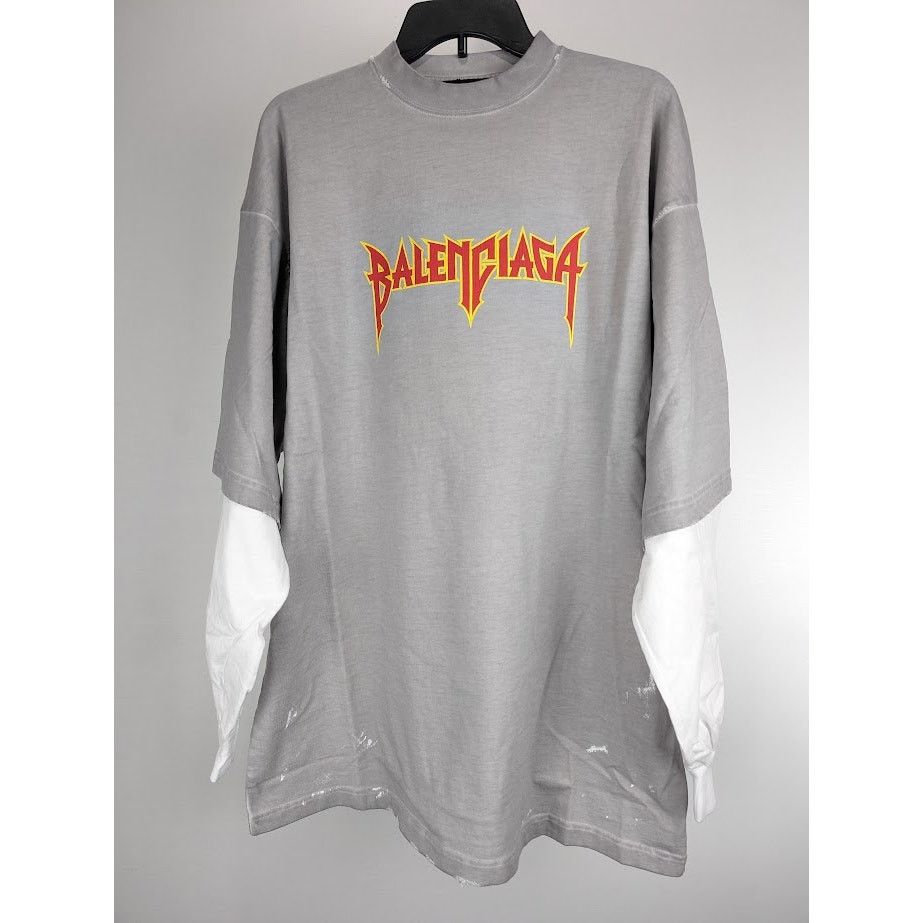 Balenciaga o1rshd1 Long Sleeve T-Shirt in Gray Size US S / EU 44-46 / 1 - 2 Thumbnail