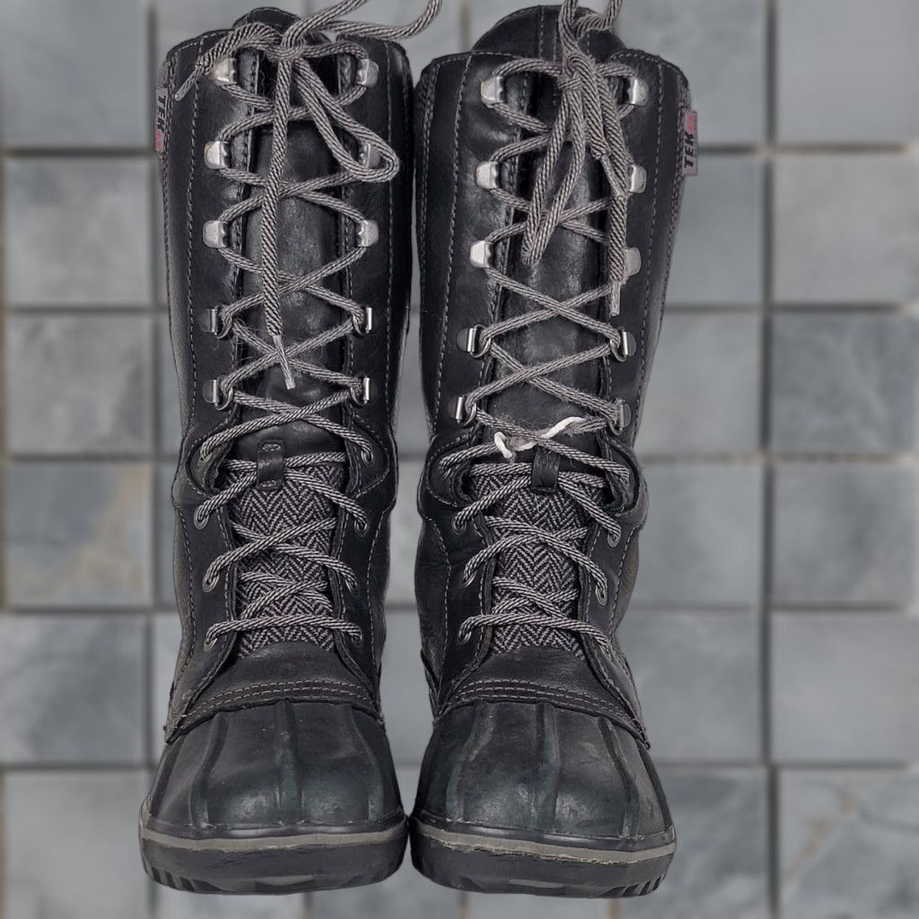 Vintage L.L.Bean Bar Harbor Waterproof Tall Snow/Rain Boot Women's 6M Black/ Grey Mid-Calf Leather/ Fabric/ Rubber Rubber Outsole Waterproof Casual Size US 6 / IT 36 - 1 Thumbnail