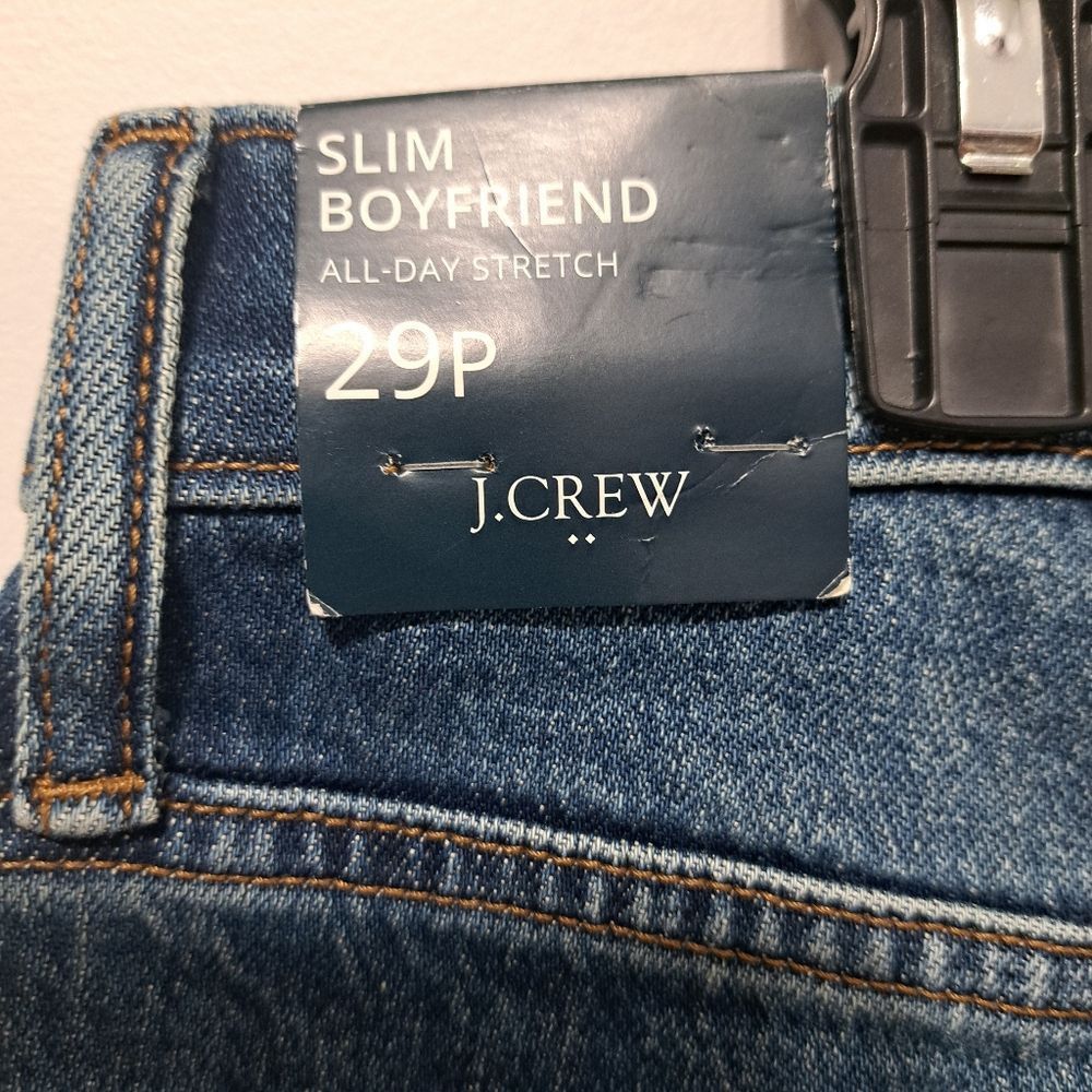 J.Crew J.Crew Slim Boyfriend Jeans All Day Stretch Straight Leg Size 29 Petite Blue NWT Size 29" - 7 Thumbnail