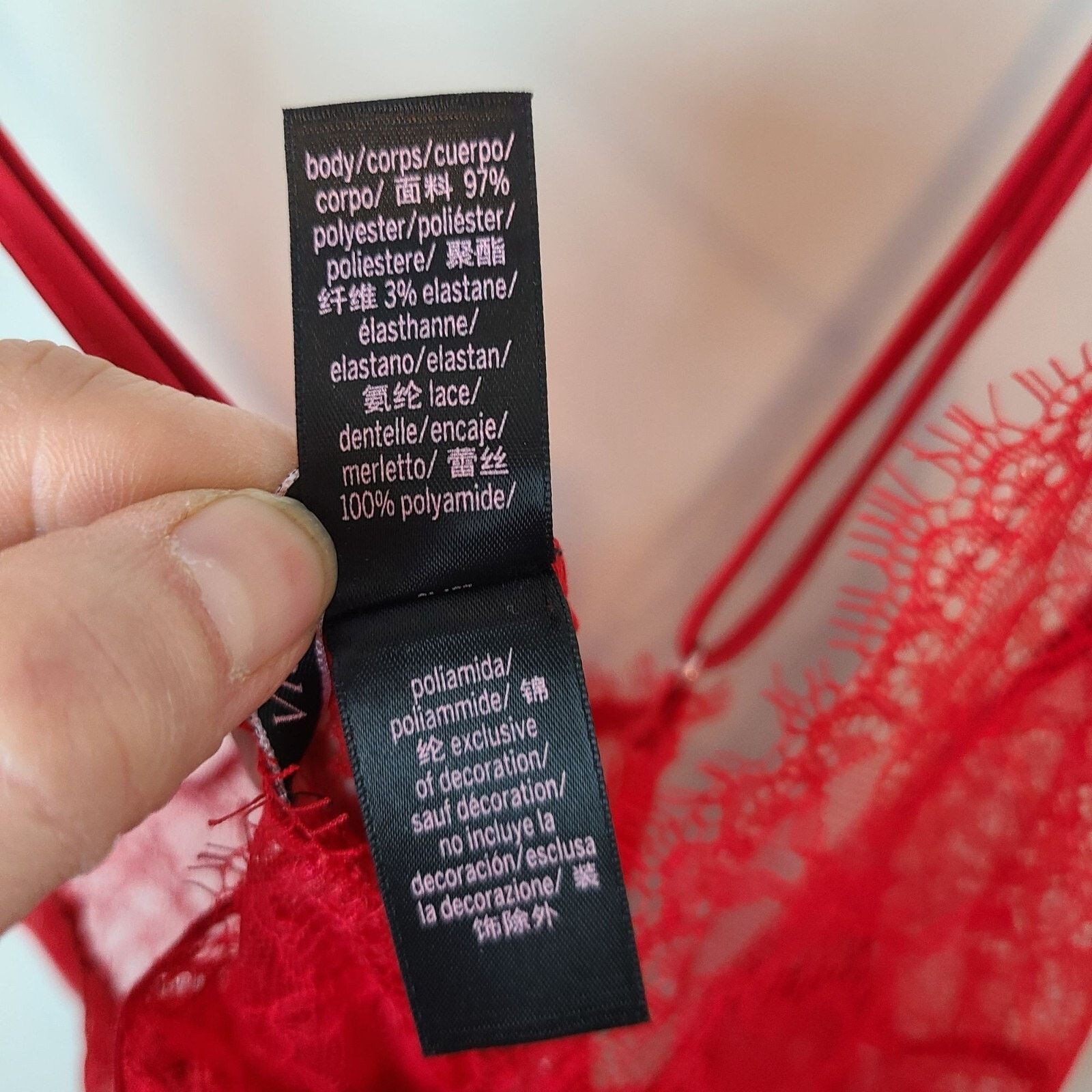Victoria's Secret Victorias Secret Womens Satin Lingerie Eyelash Lace Coquette Size XL / US 12-14 / IT 48-50 - 6 Thumbnail