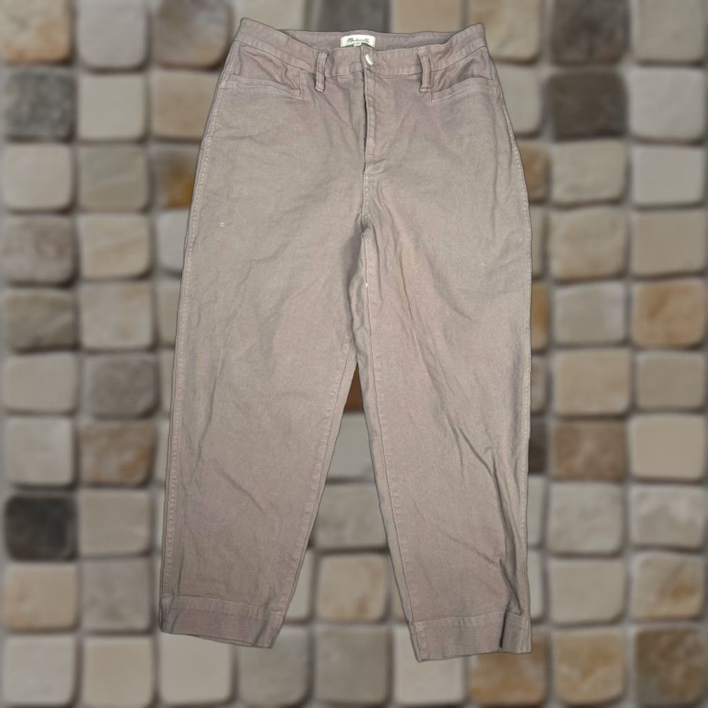 Madewell Madewell Pink Cotton Stretch High Rise Tapered Leg Slim Emmett Pants Womens 32 Size 24" / US 00 / IT 34 - 1 Thumbnail