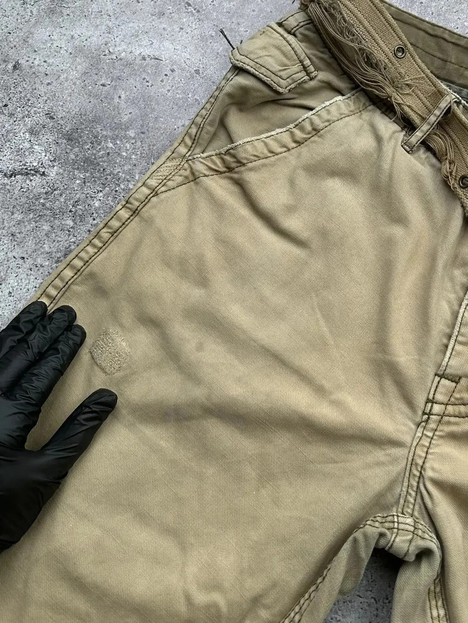 Vintage Vintage Belt Thrashed Wide Pants C627(V468) Size US 33 - 7 Thumbnail