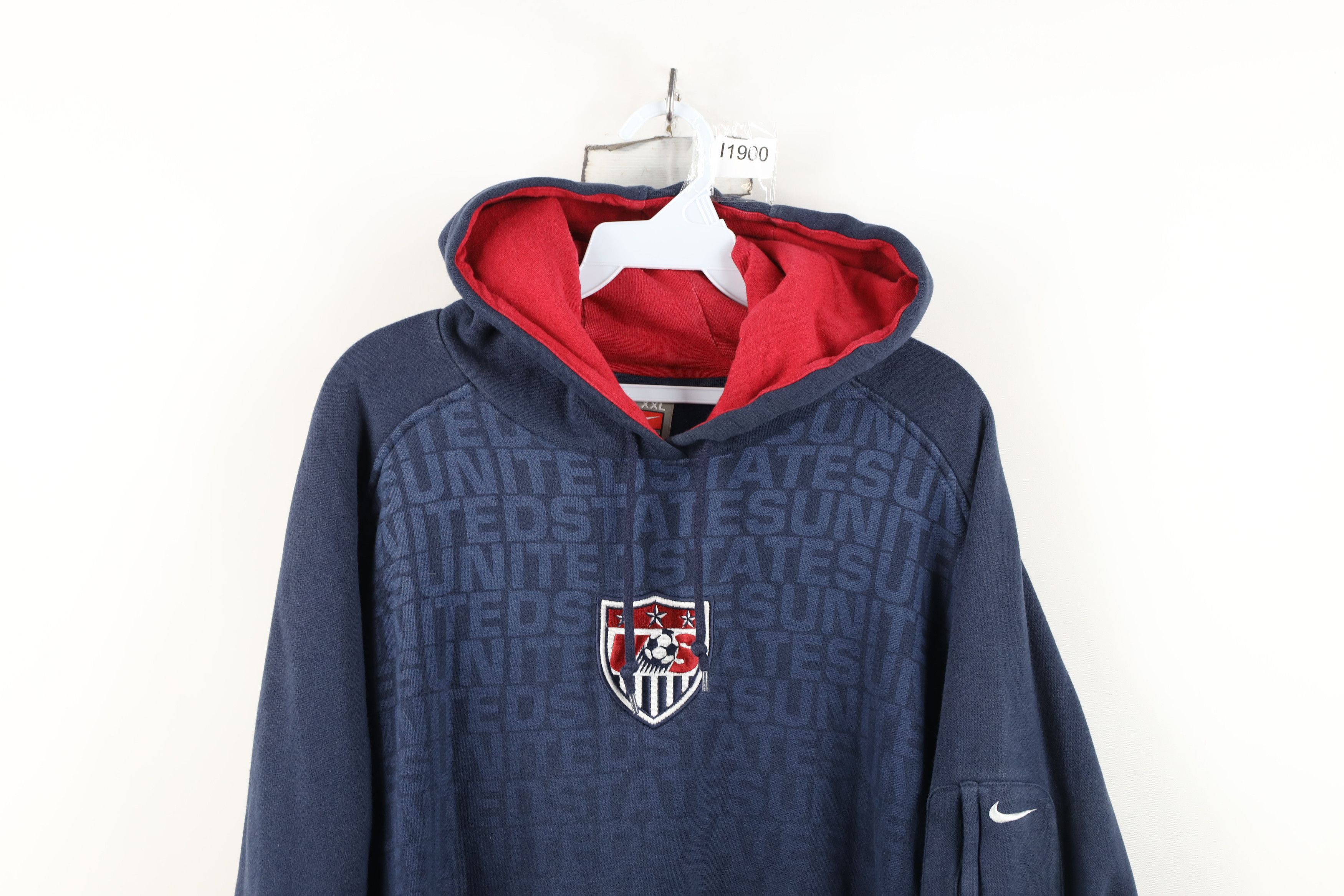 Nike Vintage Nike Scott Mini Swoosh USA Soccer Futbol Hoodie Blue Size US XXL / EU 58 / 5 - 2 Thumbnail