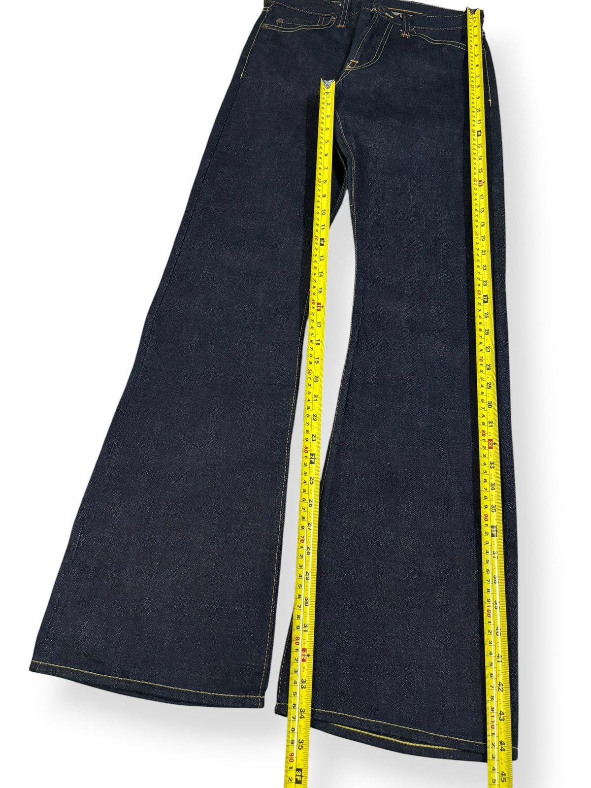 Tornado Mart Vintage Japanese Brand Jelado 15oz Raw Indigo Flare Jeans Size US 30 / EU 46 - 12 Thumbnail