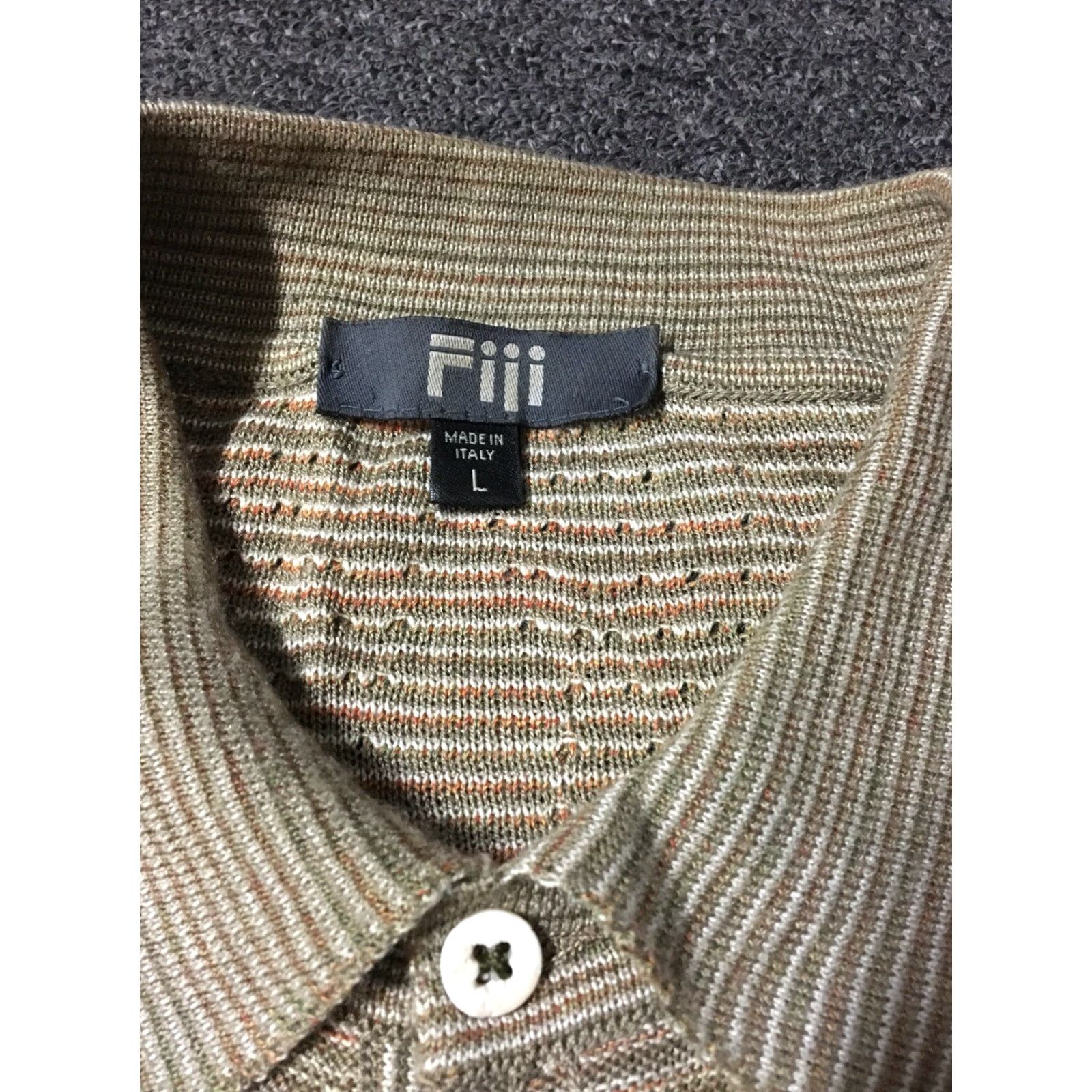 Vintage VINTAGE Fiji Polo Shirt L Brown Striped 90s Sailing Nautical Shirt Mens Size US L / EU 52-54 / 3 - 4 Thumbnail