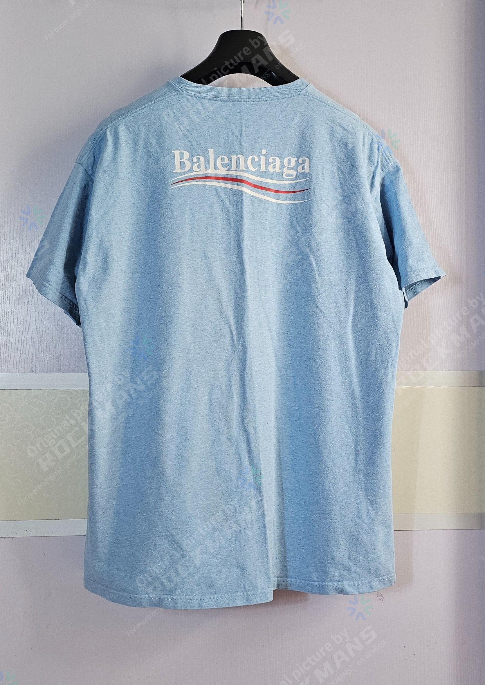 Balenciaga Balenciaga Haze Blue Coke Short Sleeves T-Shirts Size XL Size US XL / EU 56 / 4 - 4 Thumbnail