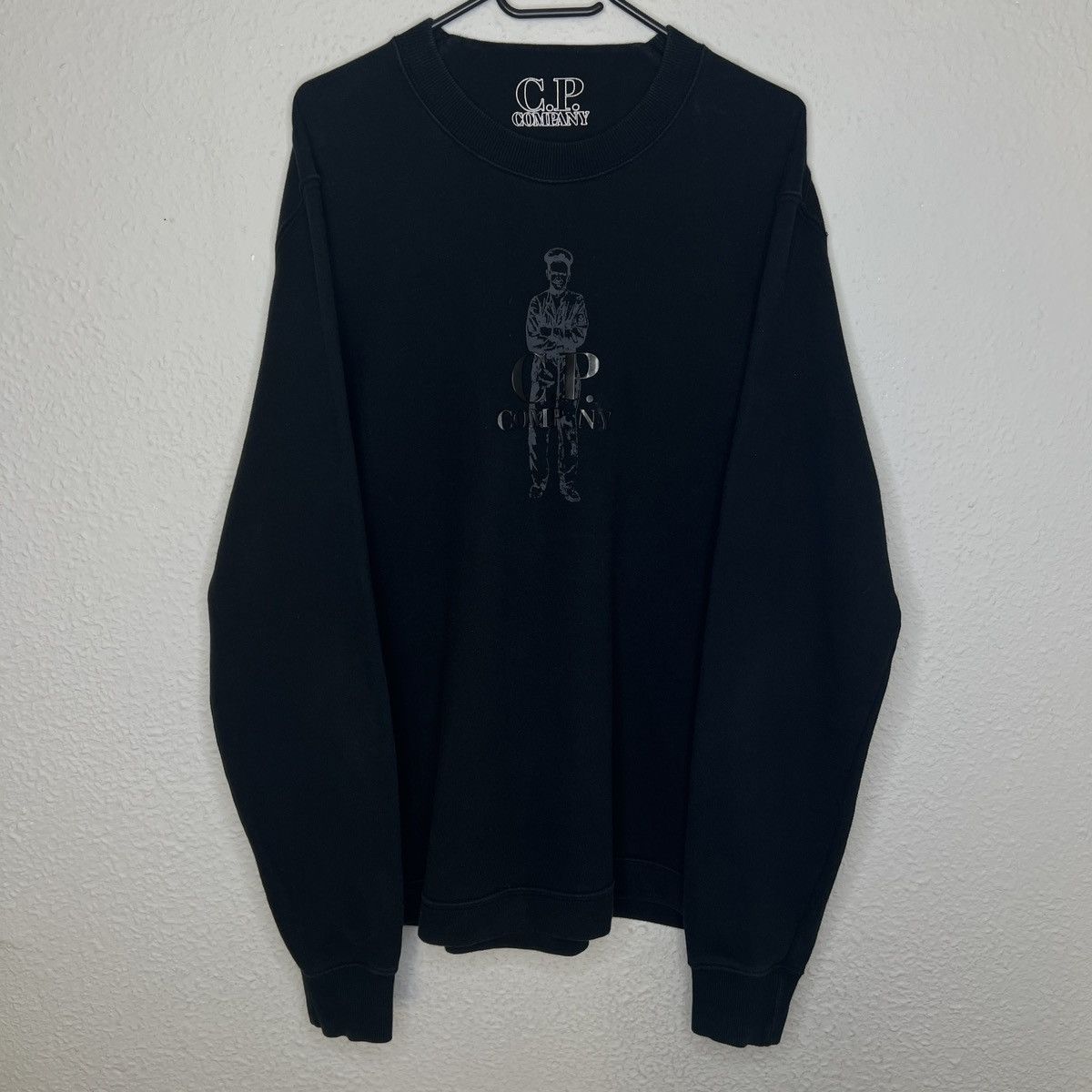 C.P. Company C.P. Company Sweatshirt Black Logo Crewneck Retro Y2K Drill Size US XL / EU 56 / 4 - 1 Thumbnail