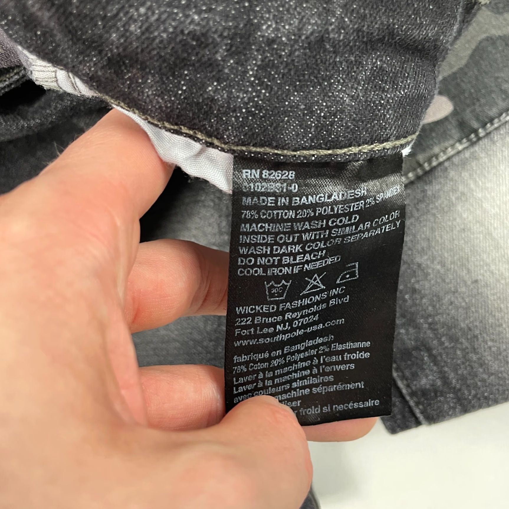 Southpole Southpole Jeans Mens 34 x 30 Black Camouflage Skinny Denim Moto Distressed Jeans Biker 5-Pocket Regular Rise Mid Denim Shirt? Size US 34 / EU 50 - 7 Thumbnail