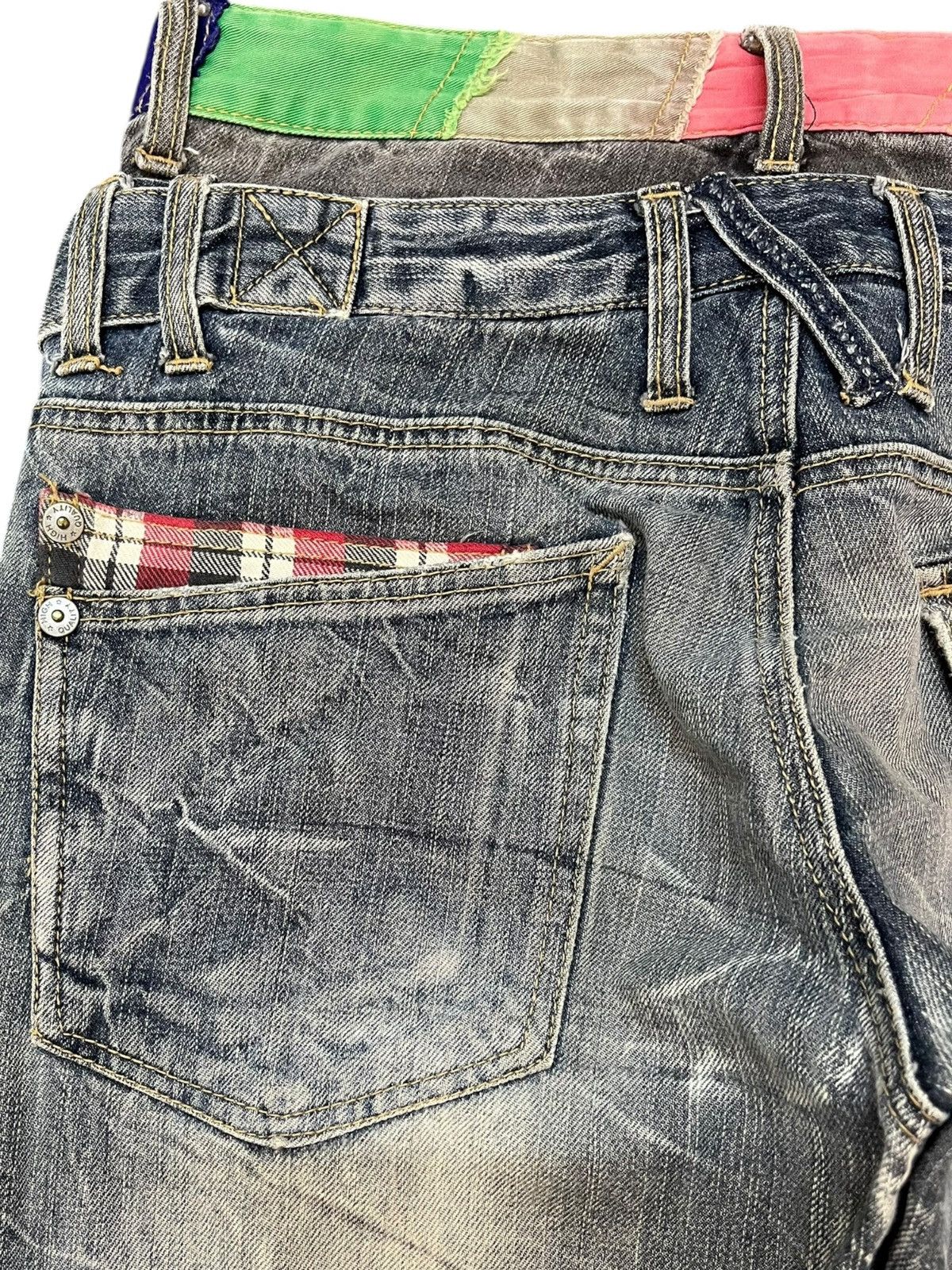 Beauty Beast × Hysteric Glamour × Japanese Brand Vintage Patina Double Waist AvantGarde Style Denim Size US 31 - 9 Thumbnail
