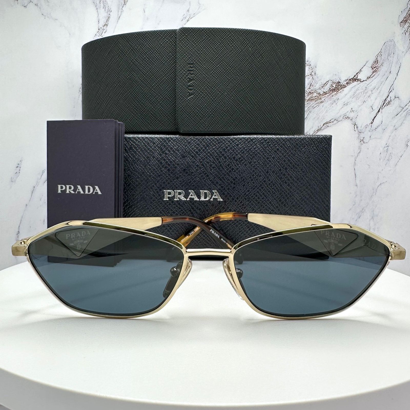 Prada New PRADA Sunglasses Gold Metal 3D Logo Aviator Size ONE SIZE - 2 Thumbnail
