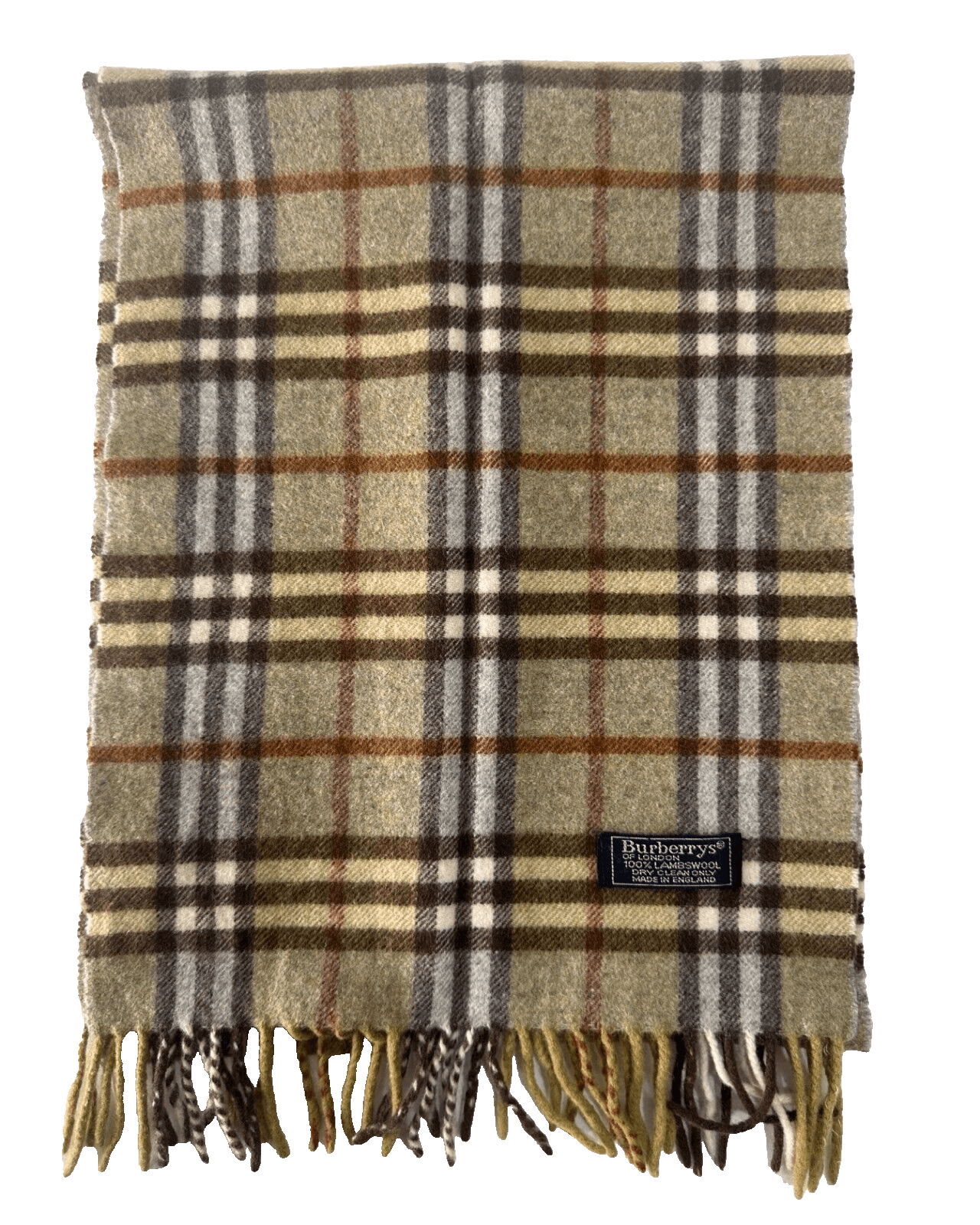 Burberry Burberry's Vintage Check Scarf Green 100% Lambswool Unisex Size ONE SIZE - 5 Thumbnail