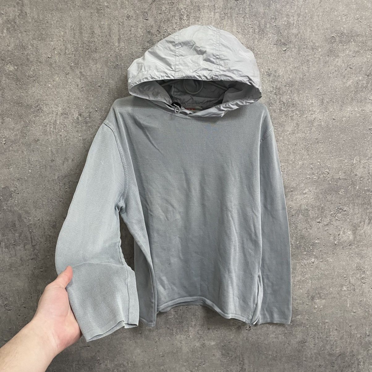 Prada Vintage Prada Hoodie with Nylon Hood Size US M / EU 48-50 / 2 - 2 Thumbnail