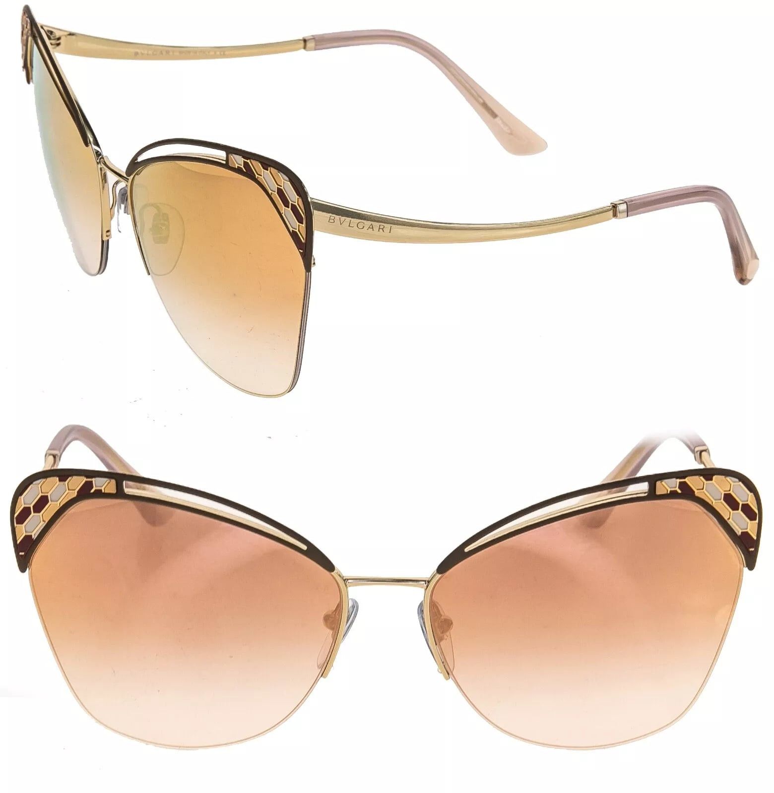 Bvlgari BVLGARI Serpenti BV6161 Pink Mirrored Enamel Sunglasses 6161 Size ONE SIZE - 1 Thumbnail