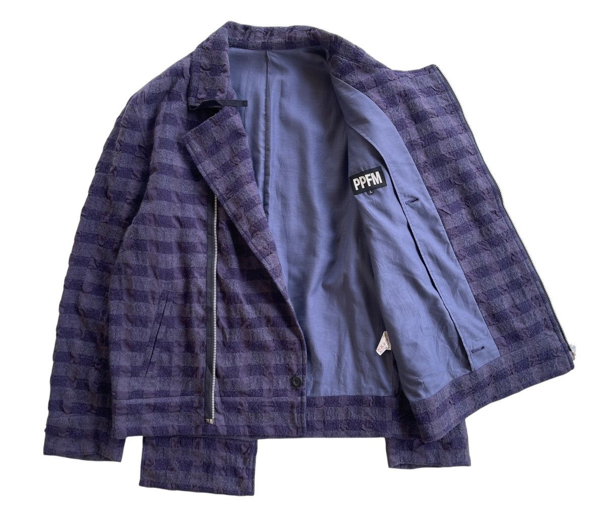 PPFM PPFM Double Collar Cotton Blend Rider Jacket Size US L / EU 52-54 / 3 - 4 Thumbnail
