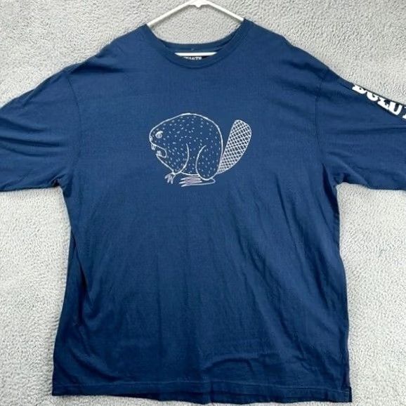 Duluth Trading Company Duluth Trading Co. Longtail T Shirt Men XL Blue Spell Out Beaver Regular Crew Neck, Breathable, Cotton, Solid, Preppy, New without tags Size US XL / EU 56 / 4 - 2 Thumbnail