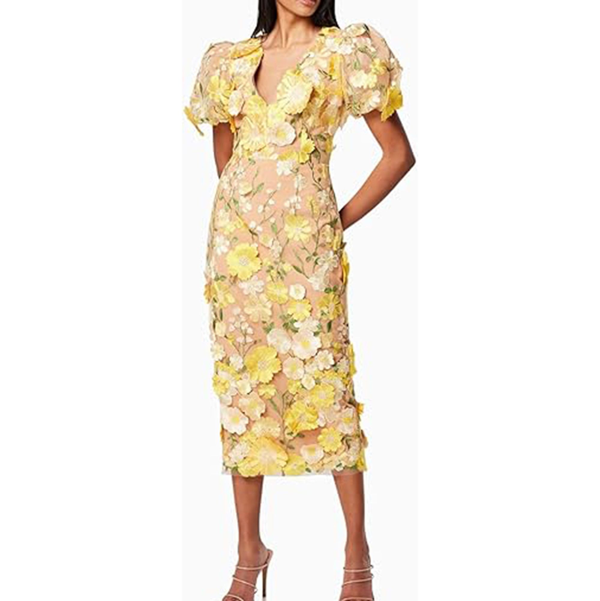 Other Women's Deep V Maxi Evening Dress Party Formal Wedding Gown Size L / US 10 / IT 46 - 1 Thumbnail