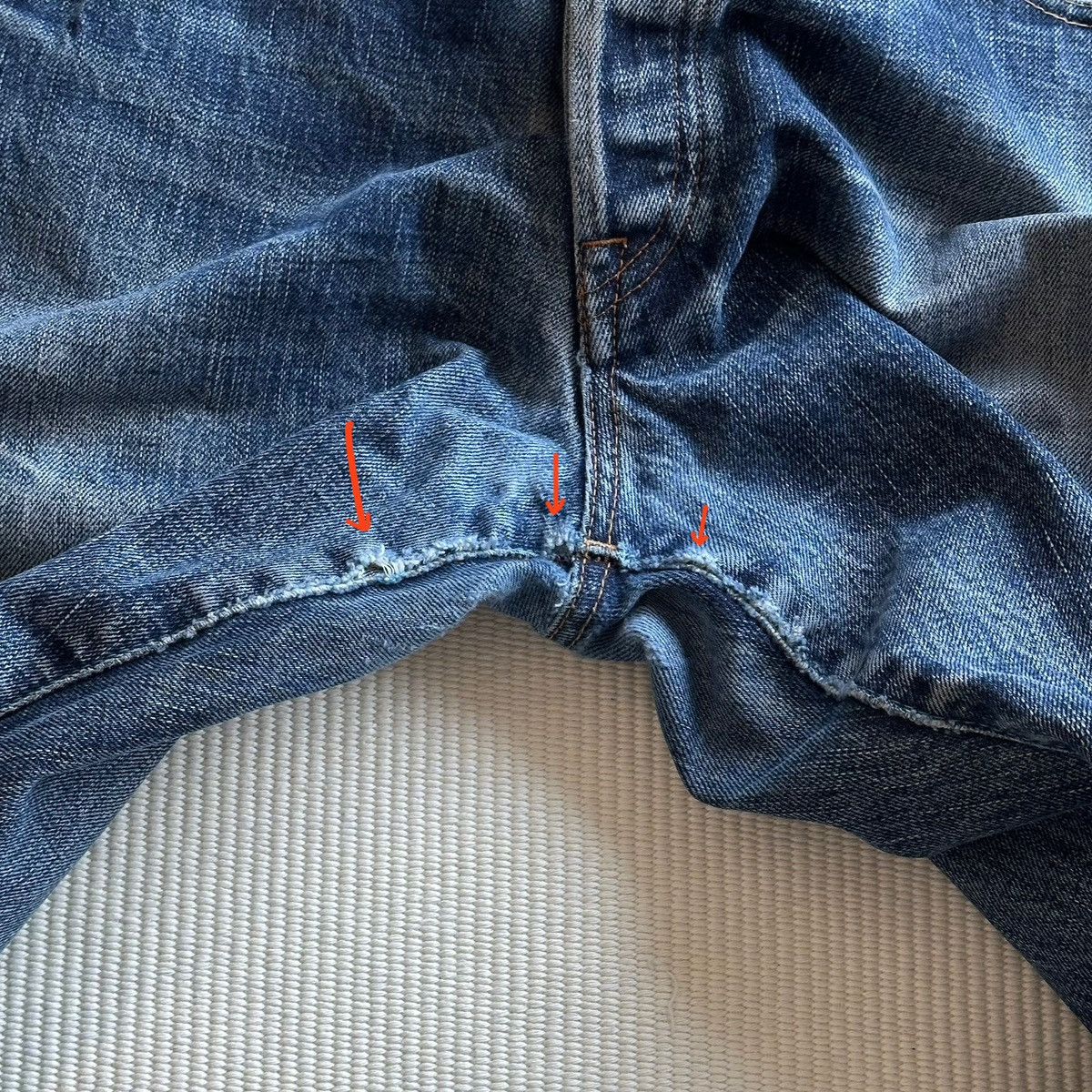 Japan Blue Vintage Japan Blue Distressed Straight Leg Jeans Size US 36 / EU 52 - 6 Thumbnail