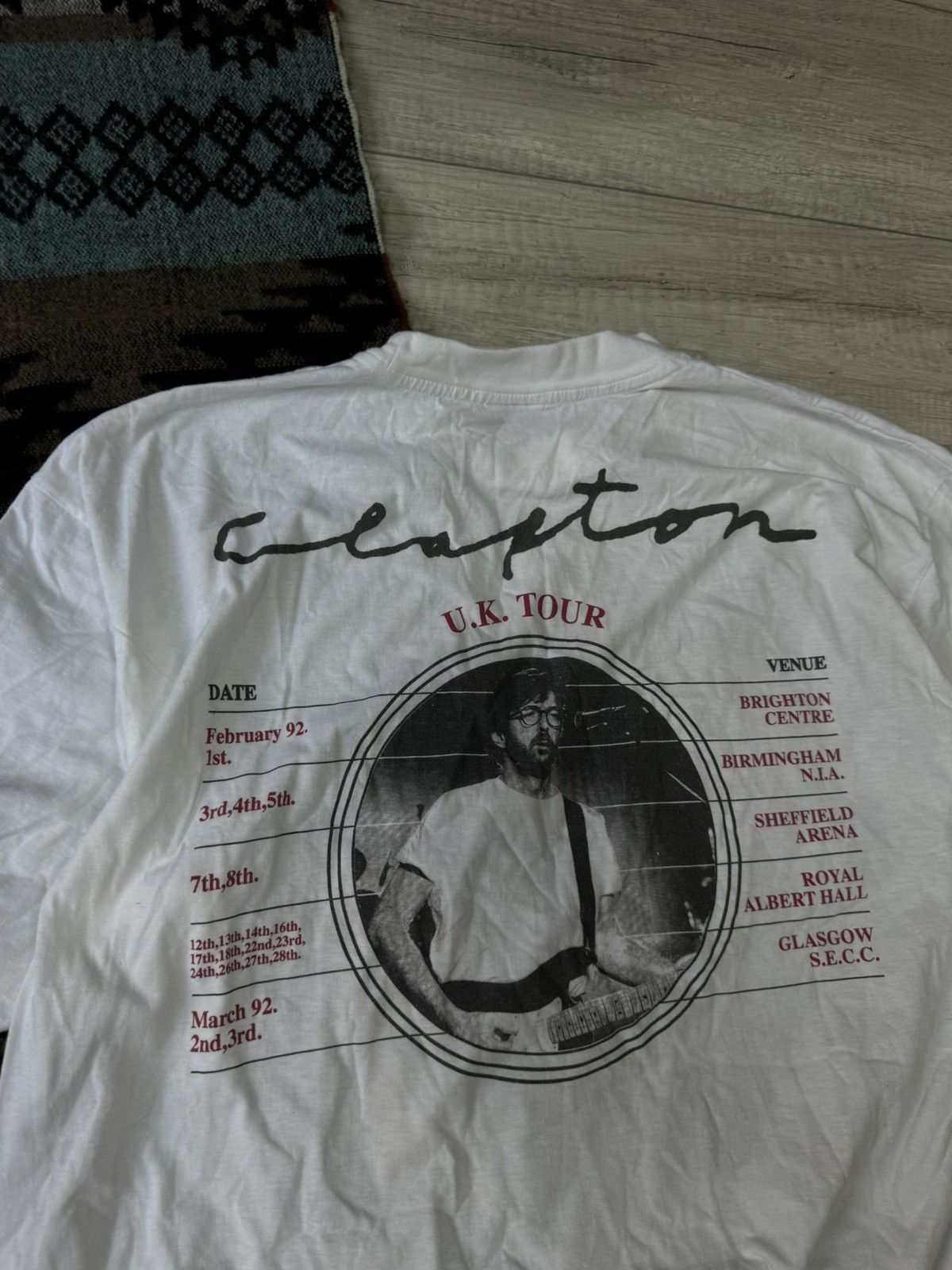 Vintage Vintage Eric Clapton 1992 UK Tour t-shirt music merch Size US XL / EU 56 / 4 - 7 Thumbnail