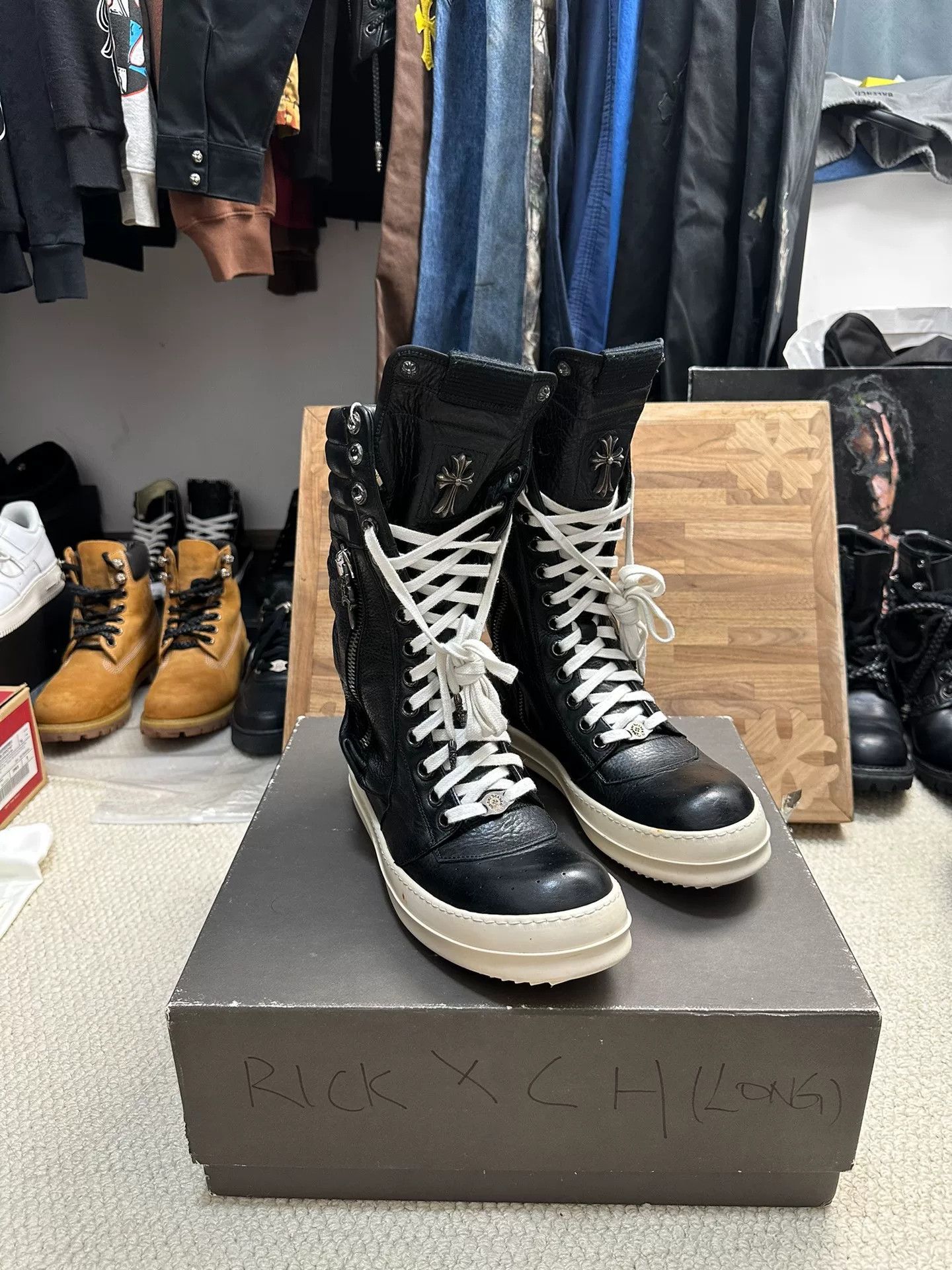 Rick Owens Chrome Hearts Rick Owens Cargobasket Boots Size US 9 / EU 42 - 1 Thumbnail